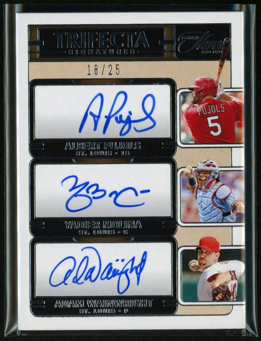 2025 Panini 3&2 Trifecta #TRI-STL Albert Pujols Yadier Molina Adam Wainwright 18/25