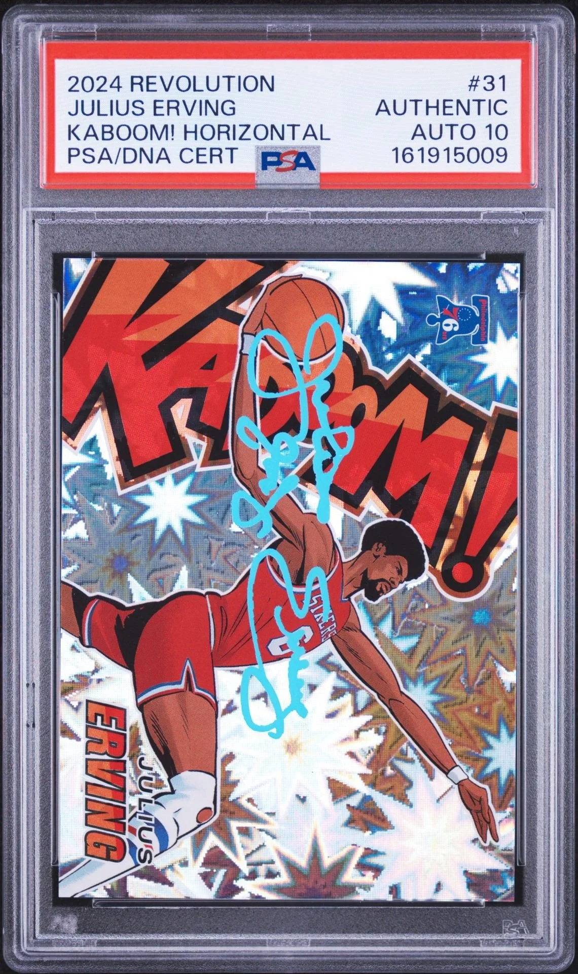 2024 Revolution 31 Julius Erving Kaboom! Horizontal PSA Authentic AUTO 10