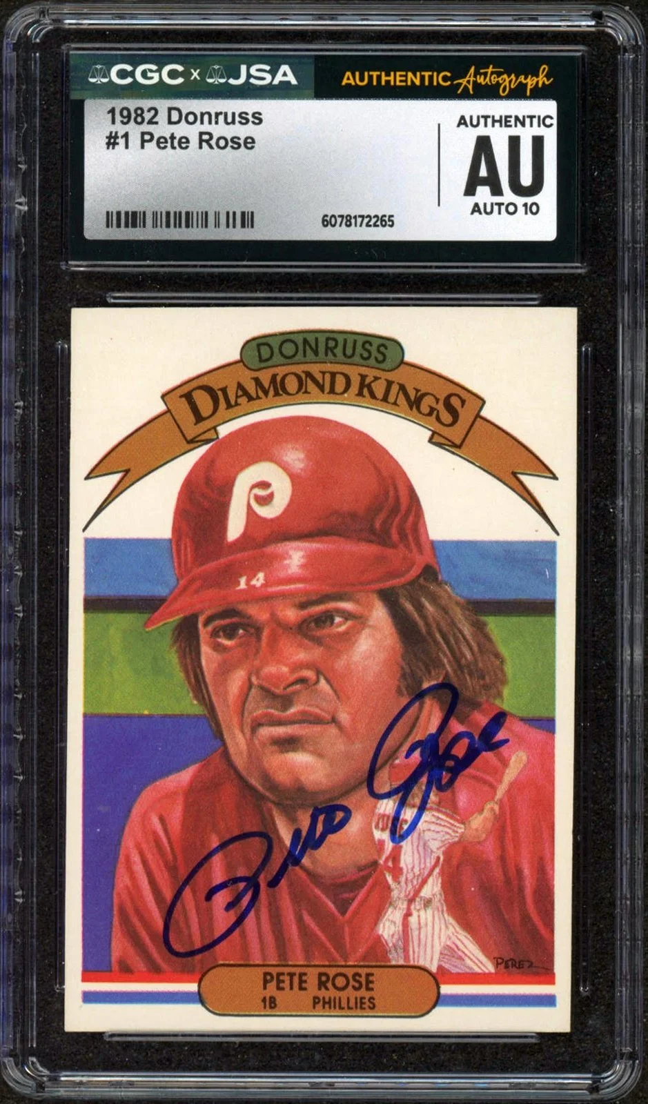 1982 Donruss Diamond Kings #1 Pete Rose CGC AUTO 10