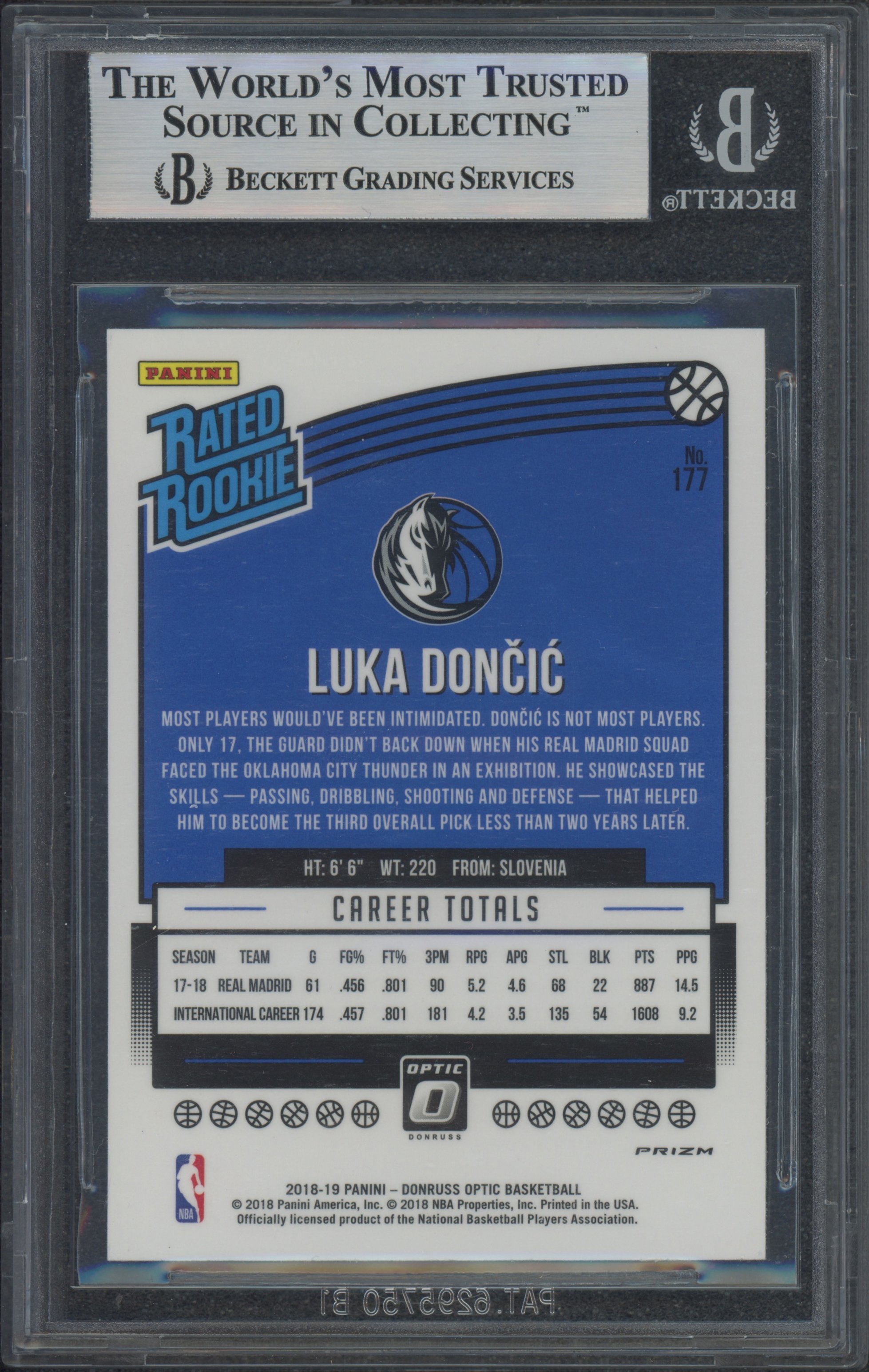 2018-19 Donruss Optic Shock #177 Luka Doncic RR BGS 8.5_2.jpeg