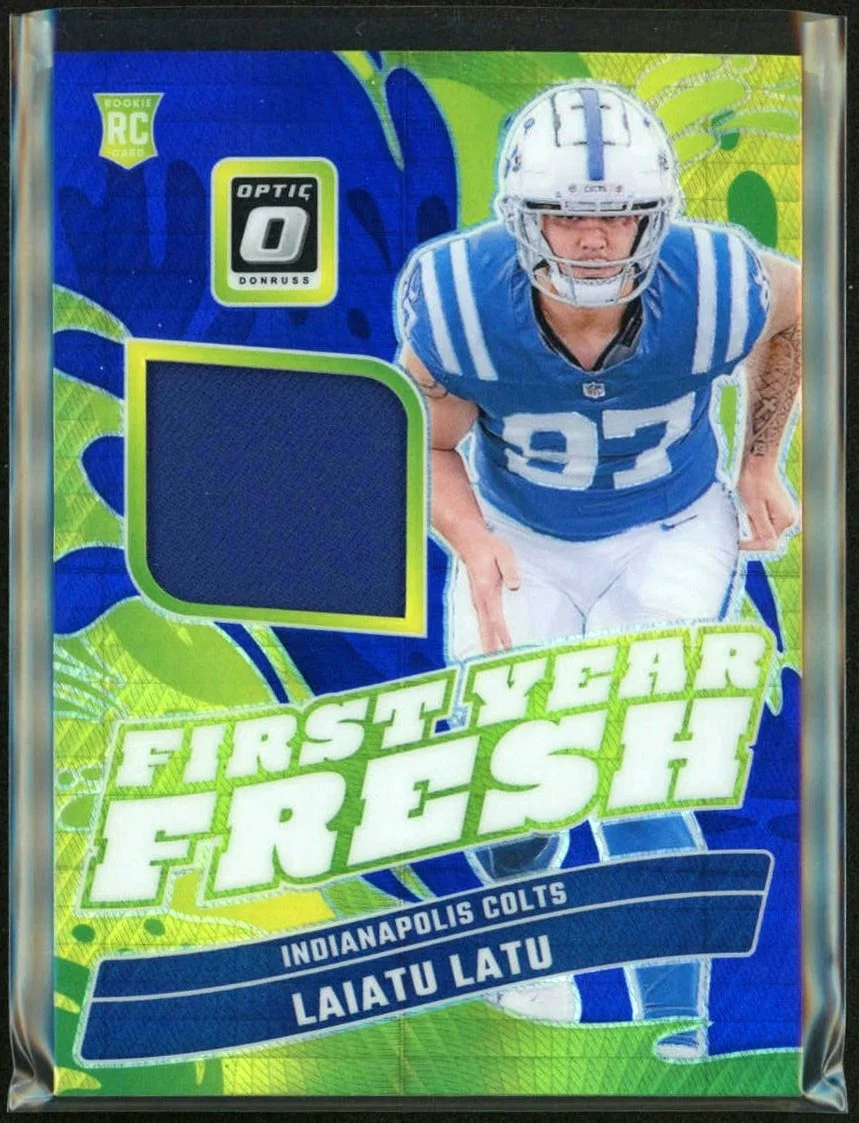 2024 Panini Donruss Optic First Year Fresh #FYF-LLU Laiatu Latu Blue Hyper