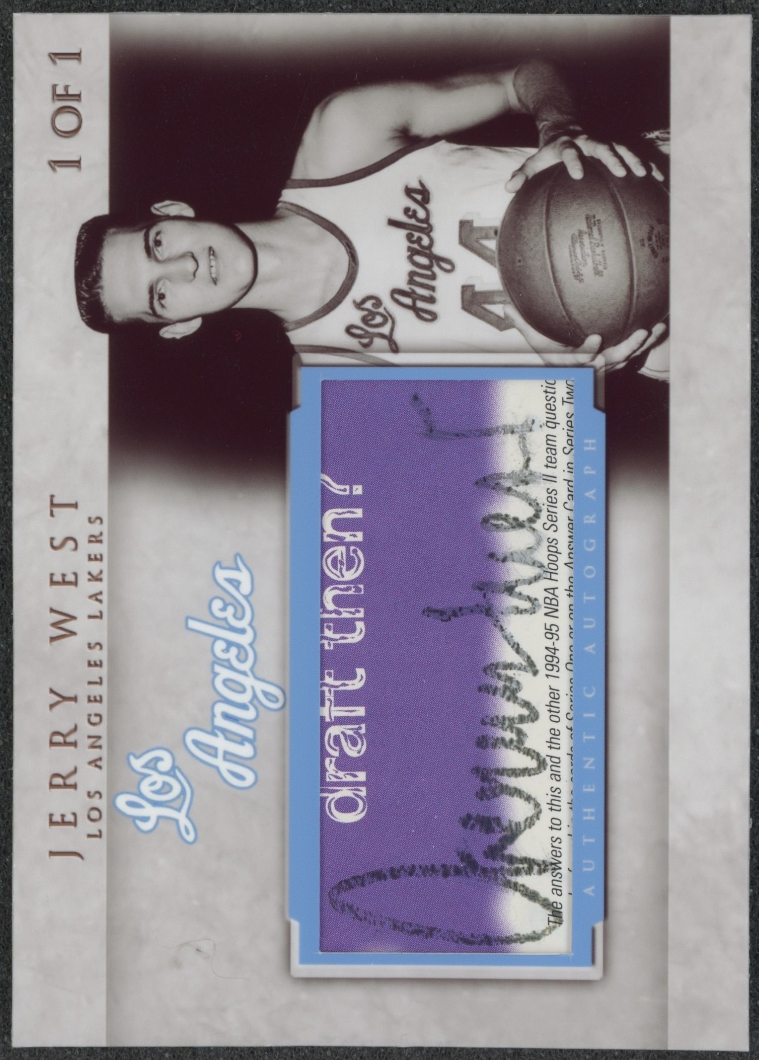 Jerry West Signed Auto Custom Cut Card 1:1 COA JSA_1.jpeg