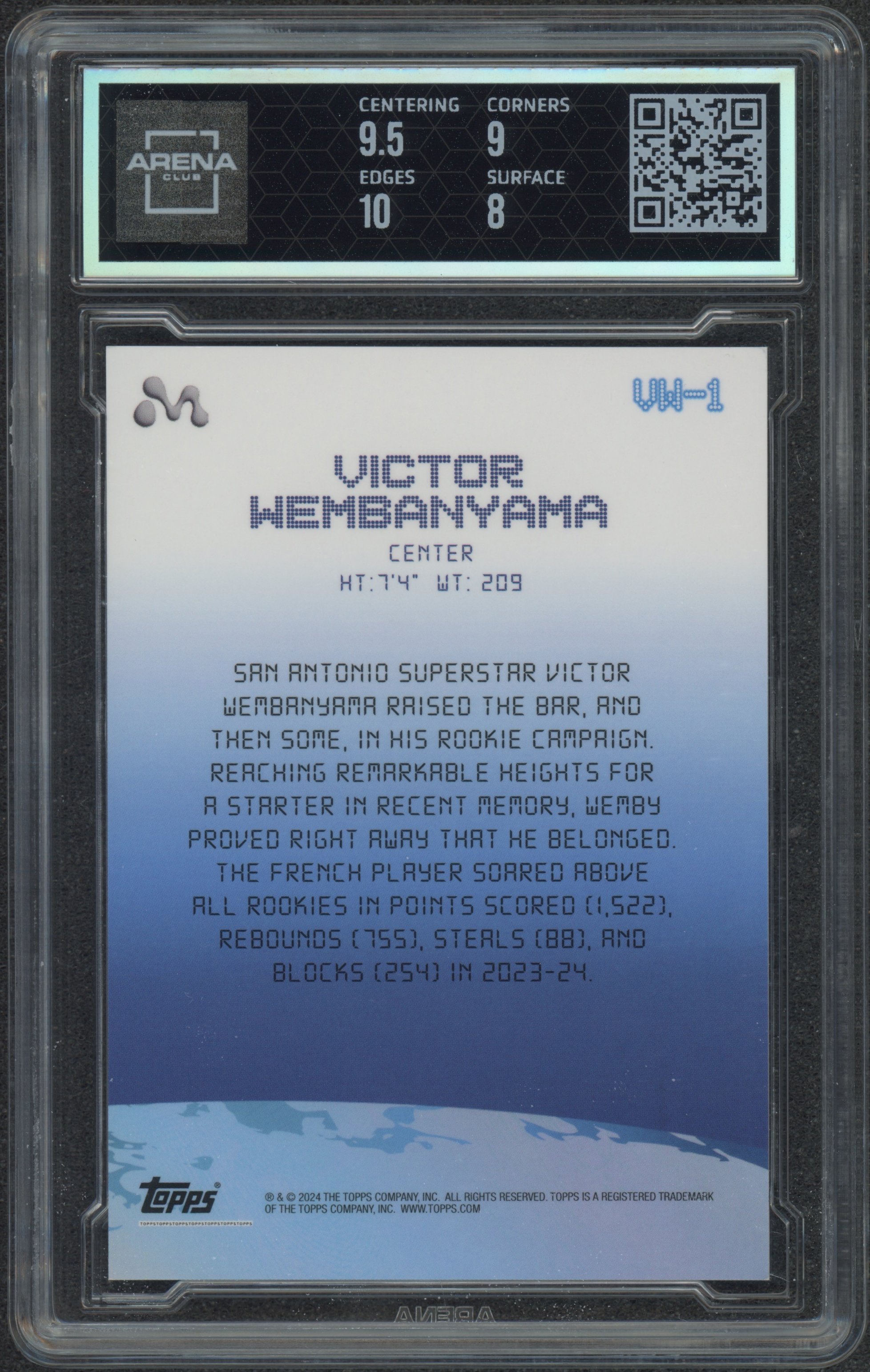 2023 Topps Mercury Aptitude for Altitude Blue Refractor VW-1 Victor Wembanyama 07:75 AC 8.5_2.jpeg