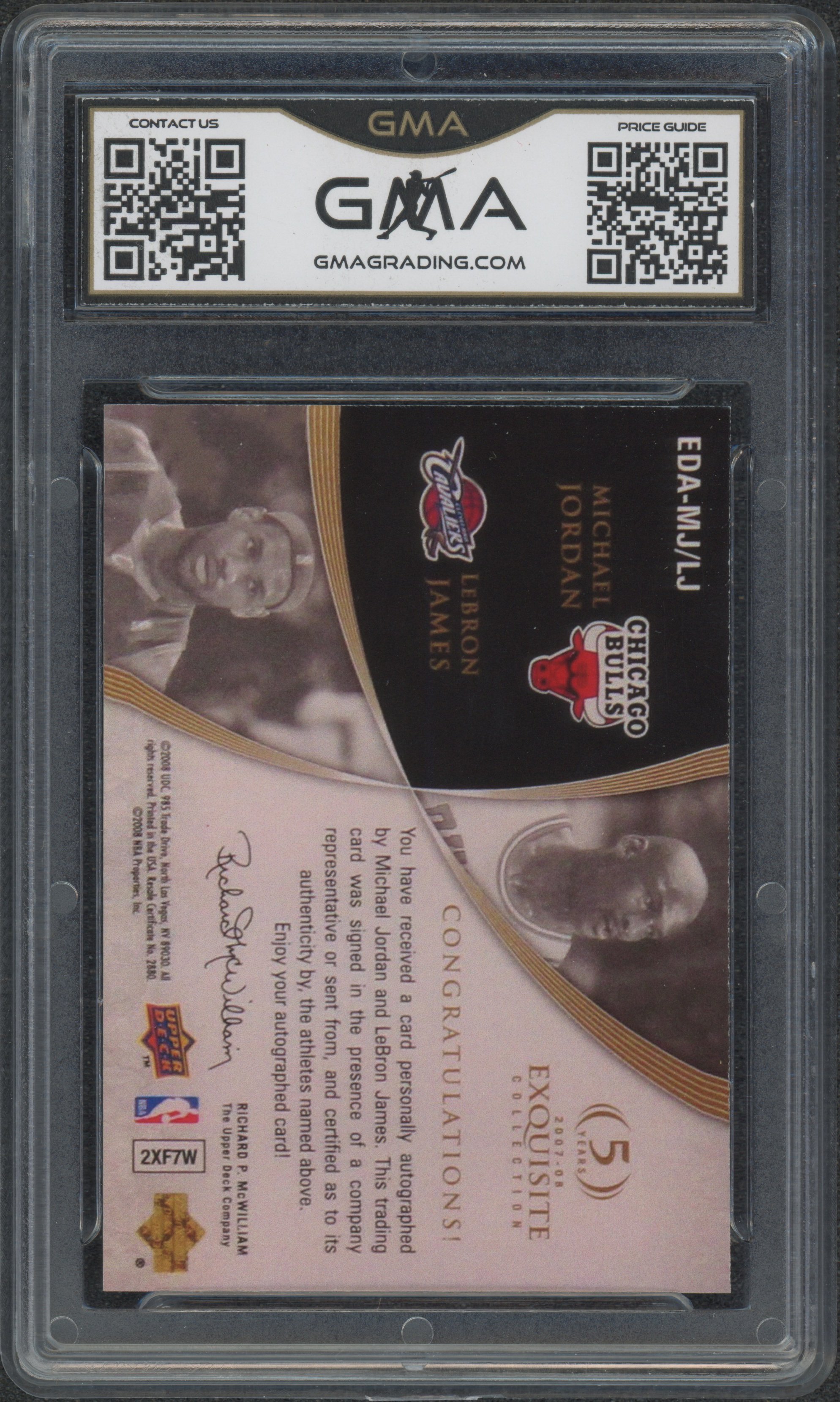 2007 Exquisite Collection Michael Jordan : LeBron James #MJLJ Facsimile Reprint GMA 10_2.jpeg