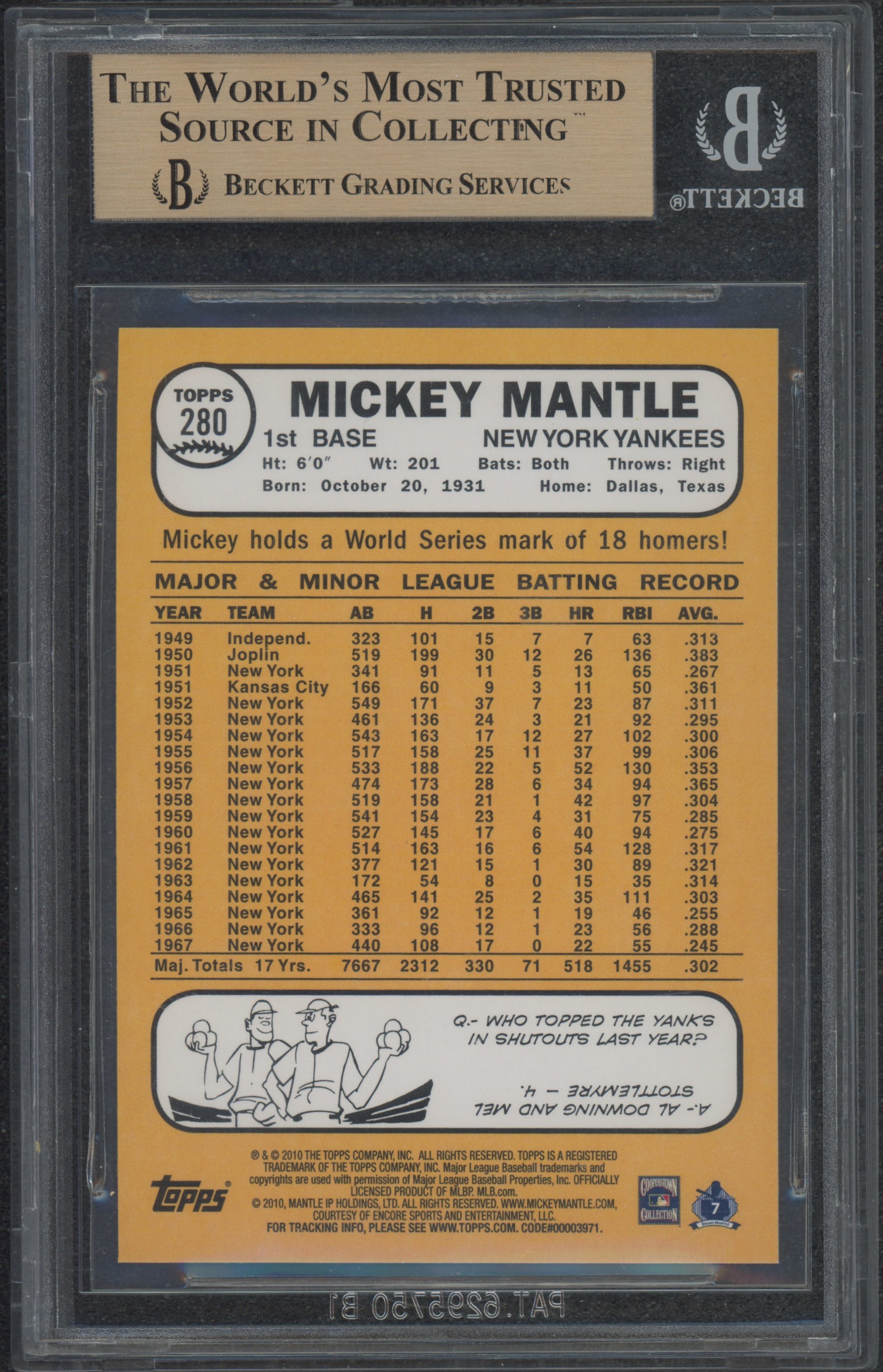 2010 Topps Cards Your Mom Threw Out Original Back #CMT17 Mickey Mantle 1968 BGS 10_2.jpeg