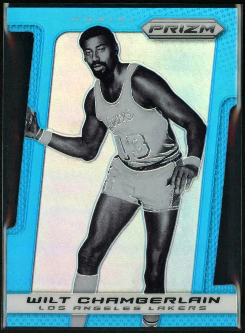 2013-14 Panini Prizm Light Blue Die-Cut #257 Wilt Chamberlain 005/199