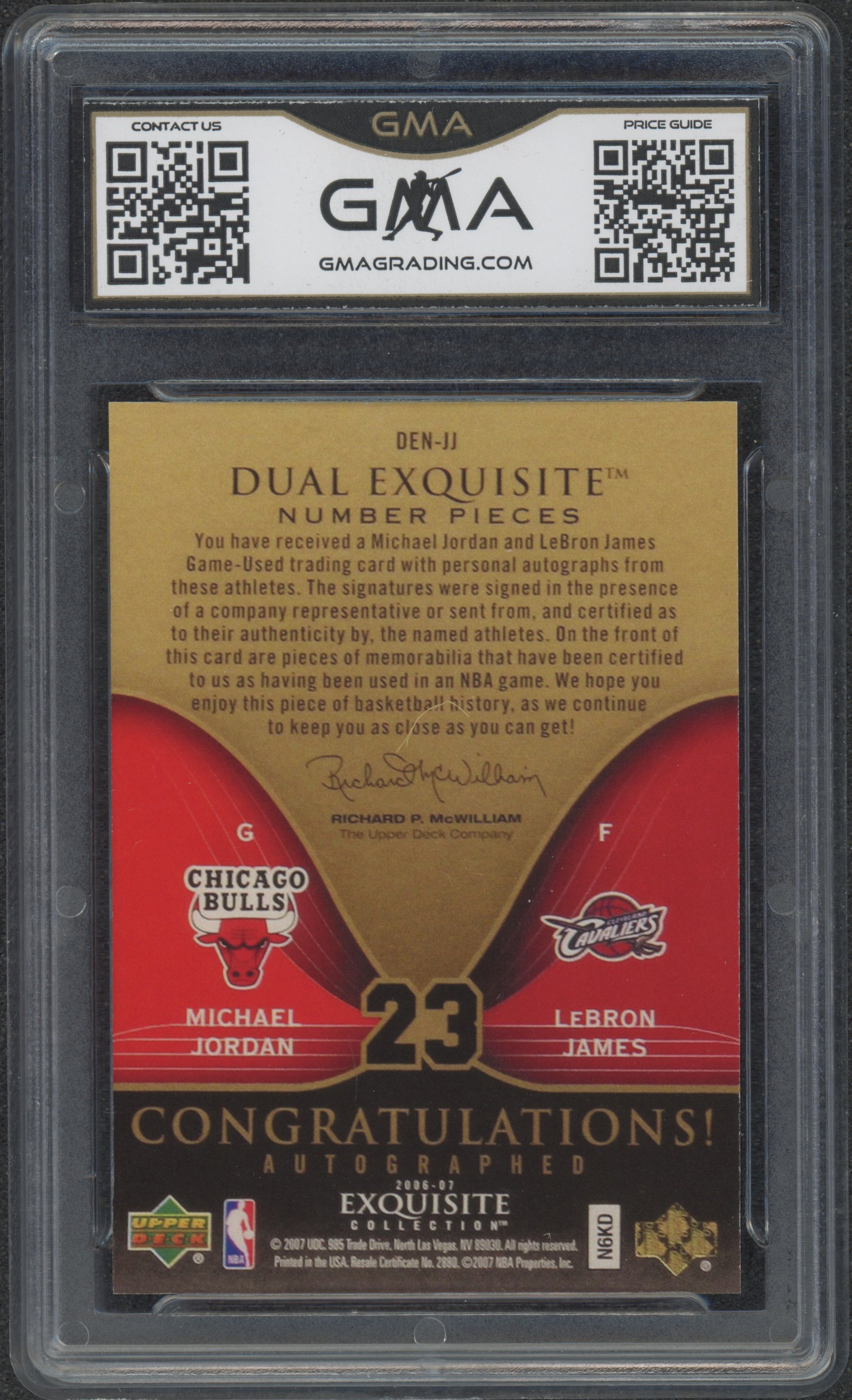 2006 Exquisite Collection Jordan:James #JJ Facsimile Reprint GMA 10_2.jpeg