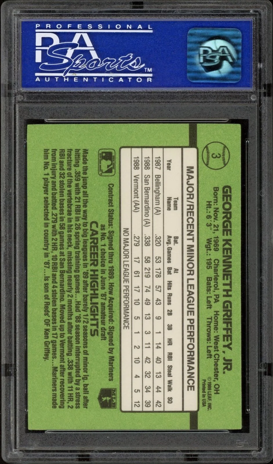 1989 Donruss Rookie #3 Ken Griffey Jr. PSA 9_2.jpg