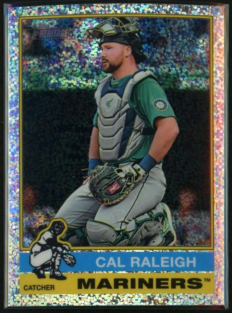 2025 Topps Heritage #472 Cal Raleigh Chrome Silver Sparkle