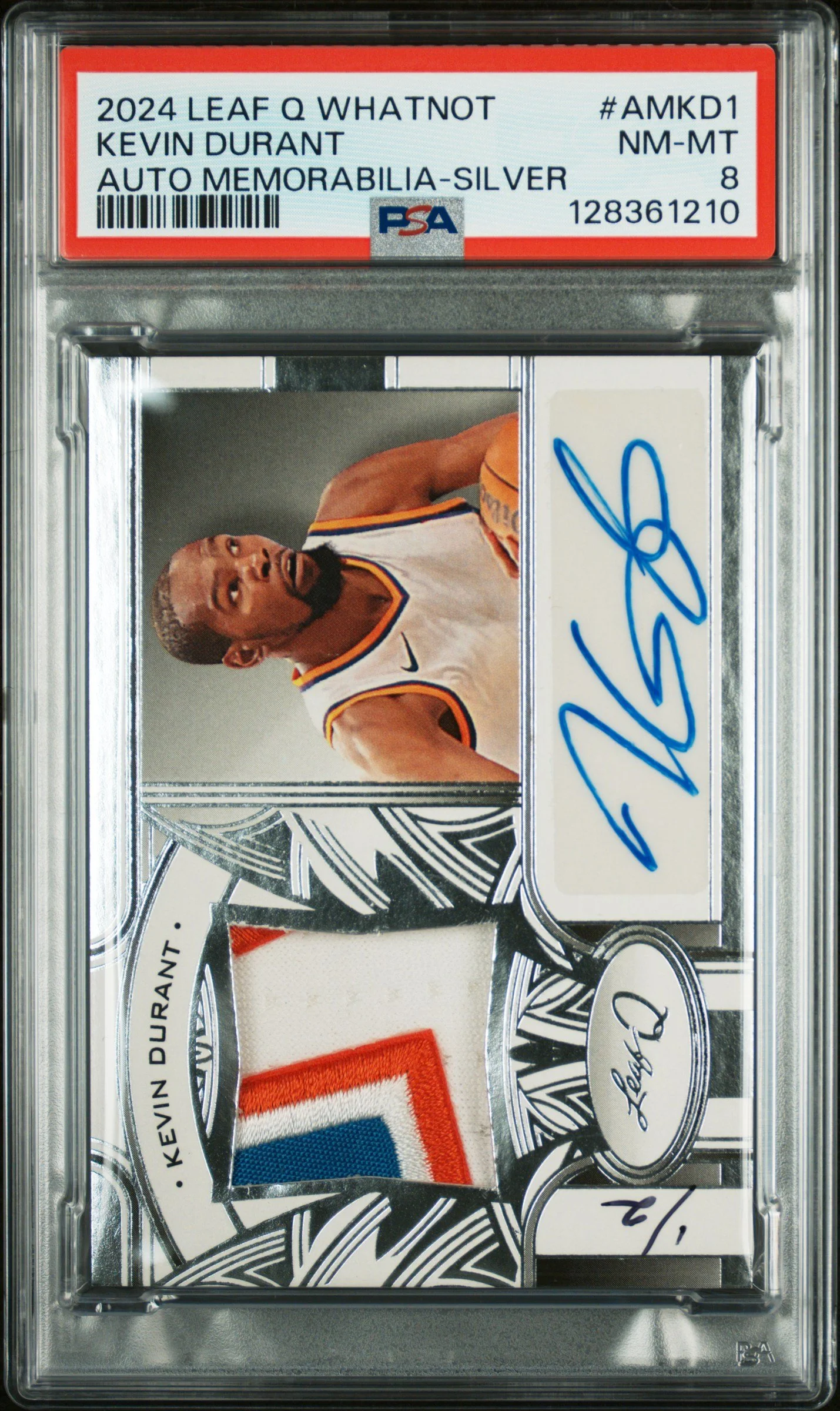 2024 Leaf Q #AM-KD1 Patch Auto Kevin Durant 1/2 PSA 8