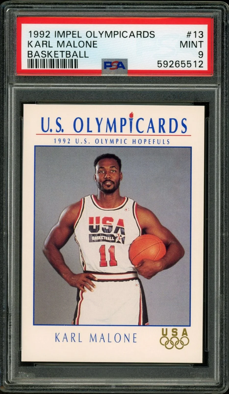 1992 Impel Olympicards #13 Karl Malone Basketball PSA 9_1.jpg