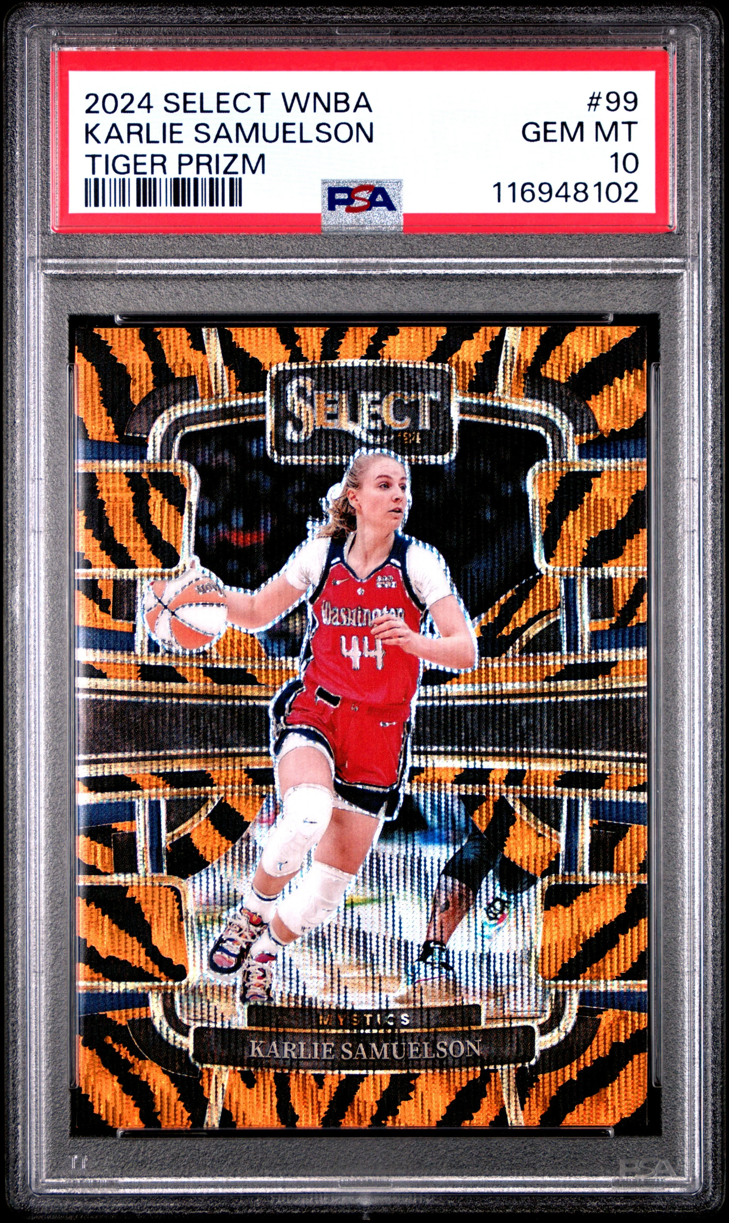 2024 Panini Select WNBA #99 Karlie Samuelson Tiger Prizm PSA 10
