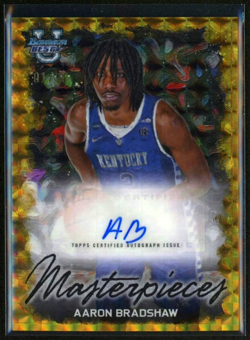 2024 Topps Bowman Best U Masterpieces Autograph #BMA-AB Aaron Bradshaw GOLD RC 01/50