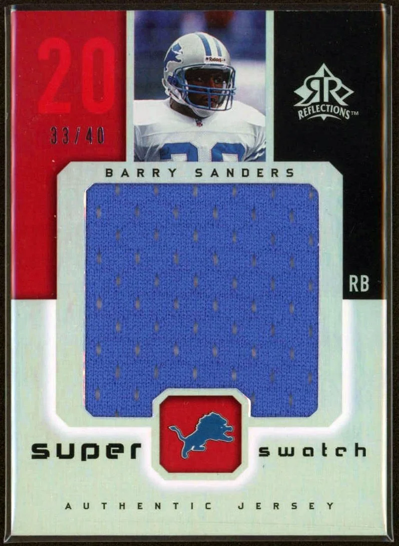 2005 Upper Deck Reflections Super Swatch #SS-BS Barry Sanders 33/40