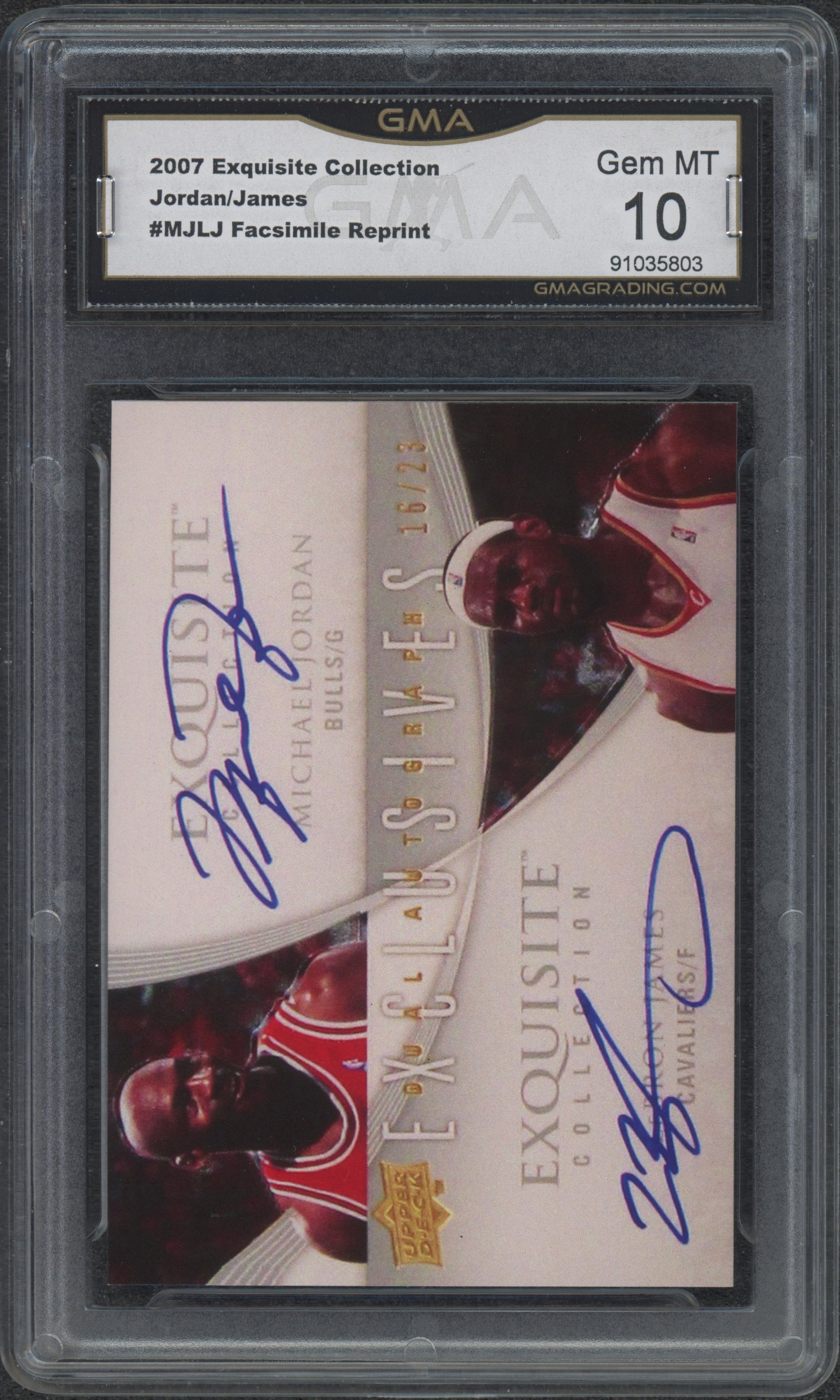 2007 Exquisite Collection Michael Jordan : LeBron James #MJLJ Facsimile Reprint GMA 10_1.jpeg
