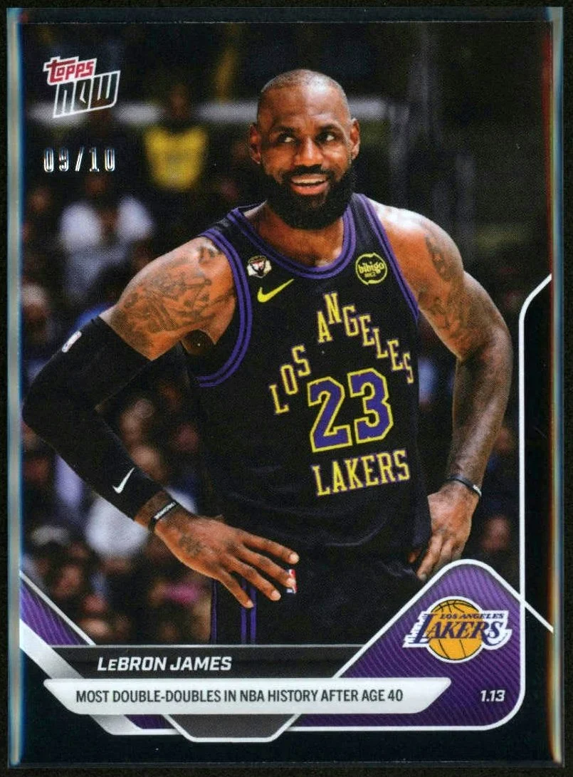 2026 Topps Now Most Double-Doubles After 40 #128 LeBron James 09/10