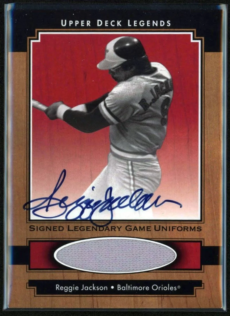 2001 Upper Deck Legends #SJ-RJ Reggie Jackson Legendary Jerseys Auto