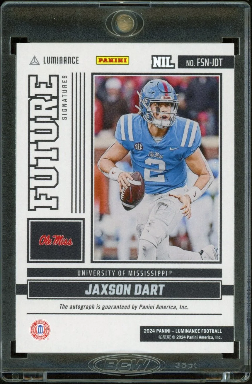 2023 Bowman University Chrome #FOFA-JD Jaxon Dart RC Future of Football Autographs_2.jpg