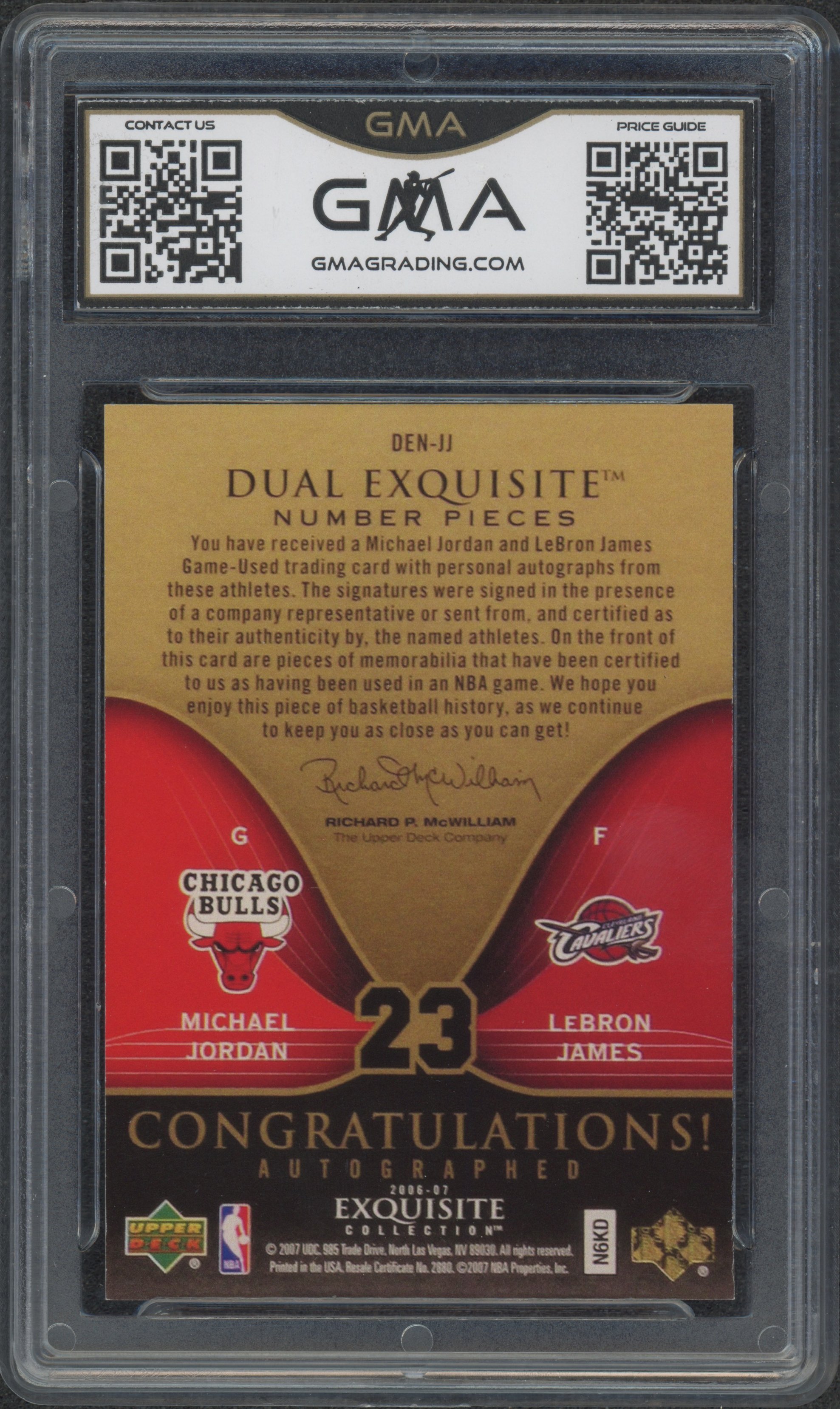 2006 Exquisite Collection Jordan:James #JJ Facsimile Reprint GMA 10_2.jpeg