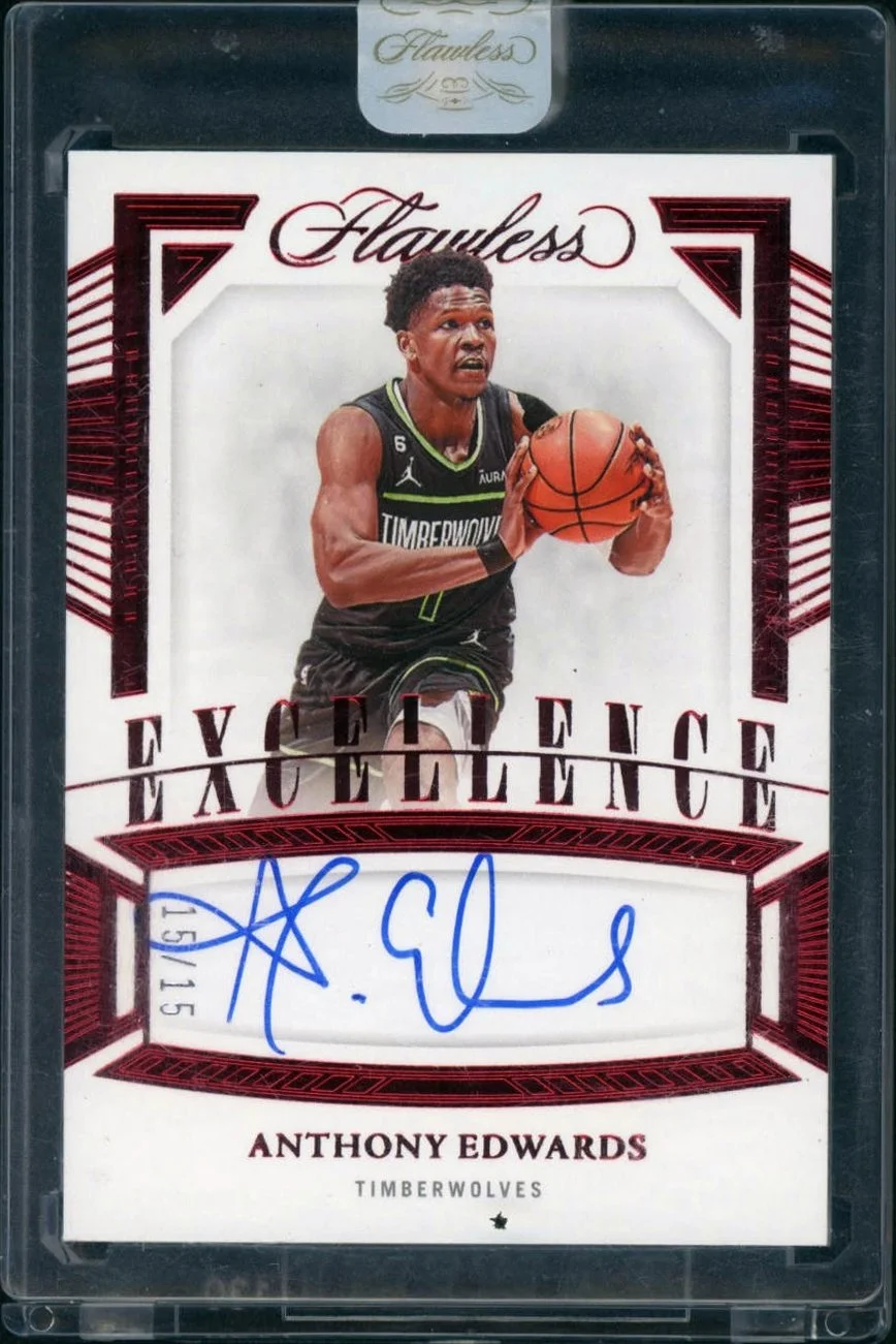 2022-23 Panini Flawless Excellence #ES-ANT Anthony Edwards Auto 15/15
