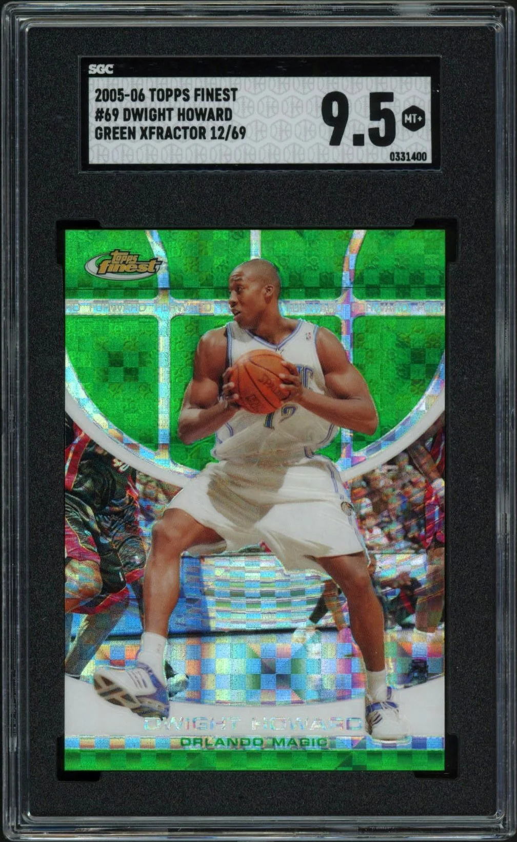 2005-06 Finest X-Fractors Green #69 Dwight Howard 12/69 SGC 9.5