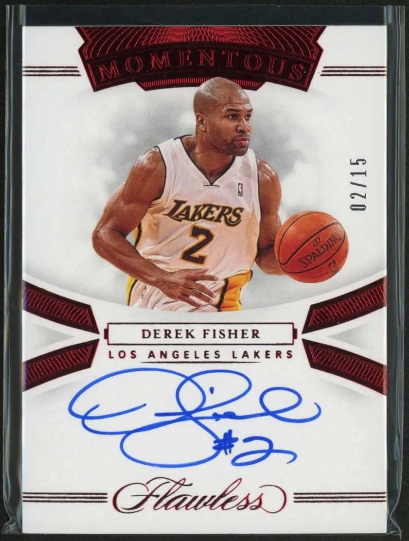 2019-20 Panini Flawless Flawless Autographs Ruby #48 Derek Fisher 02/15