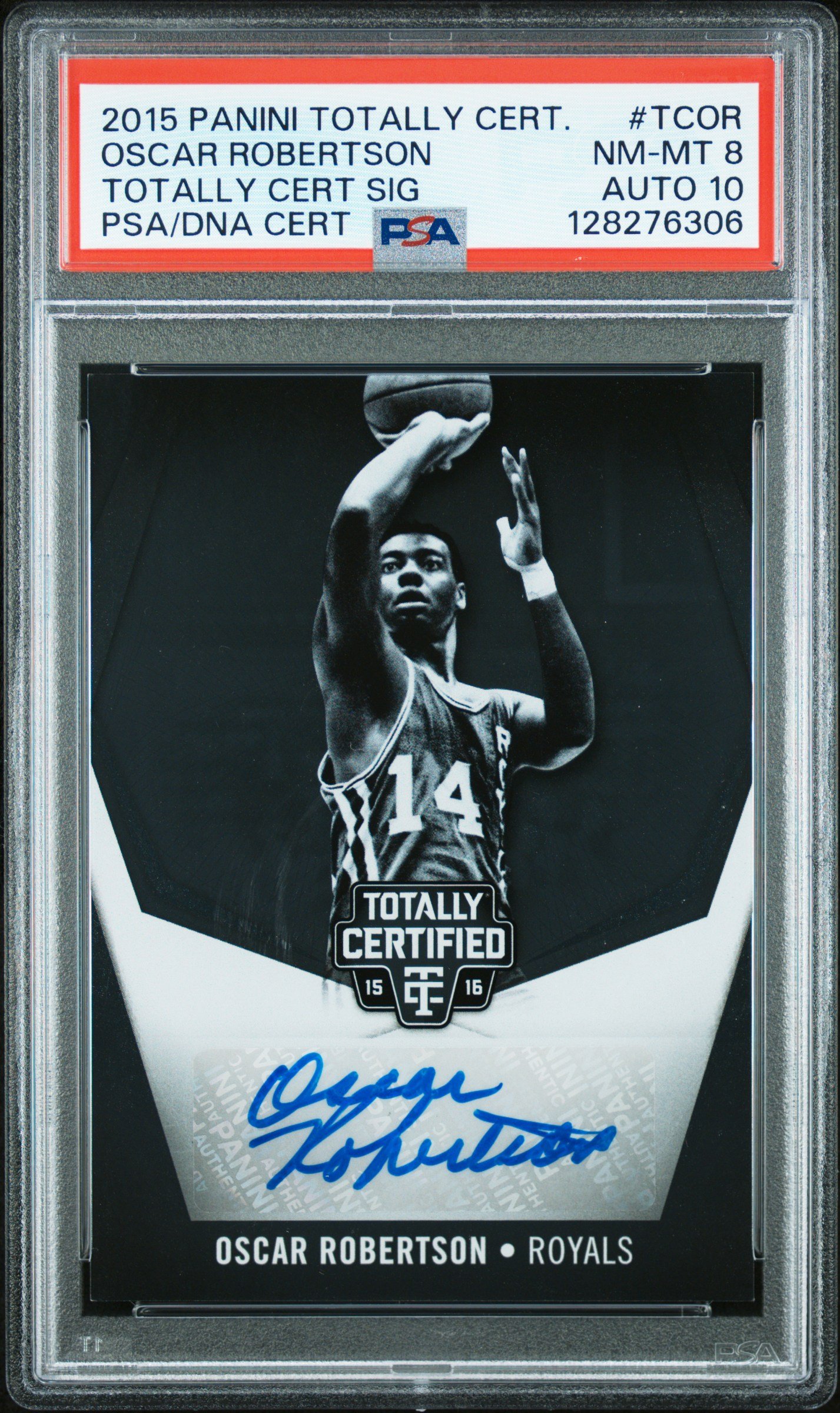 2015-16 Totally Certified Signatures #TCOR Oscar Robertson 25/25 PSA 8 AUTO 10