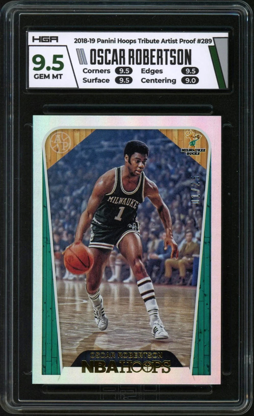 2018-19 Hoops Artist Proof #289 Oscar Robertson HT 01/25 HGA 9.5