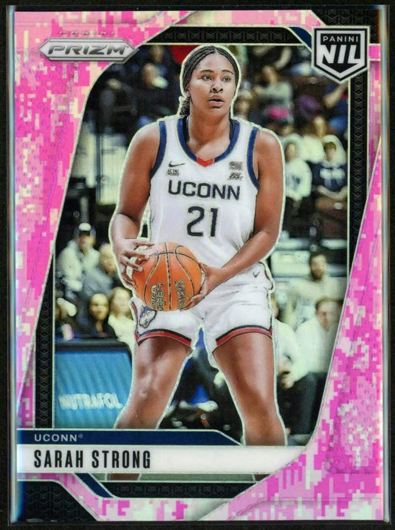 2024 Panini UCONN NIL #14 Sarah Strong Pink Camo Prizm