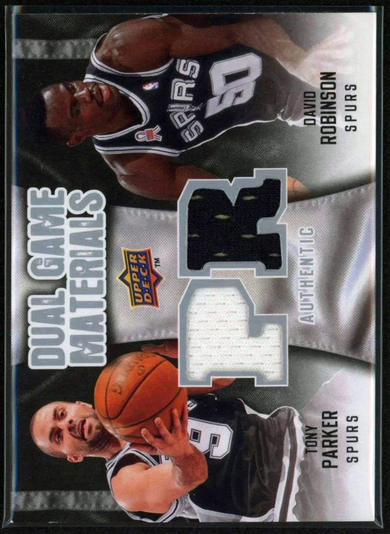 2009 Upper Deck Dual Game Materials #DG-TD David Robinson, Tony Parker