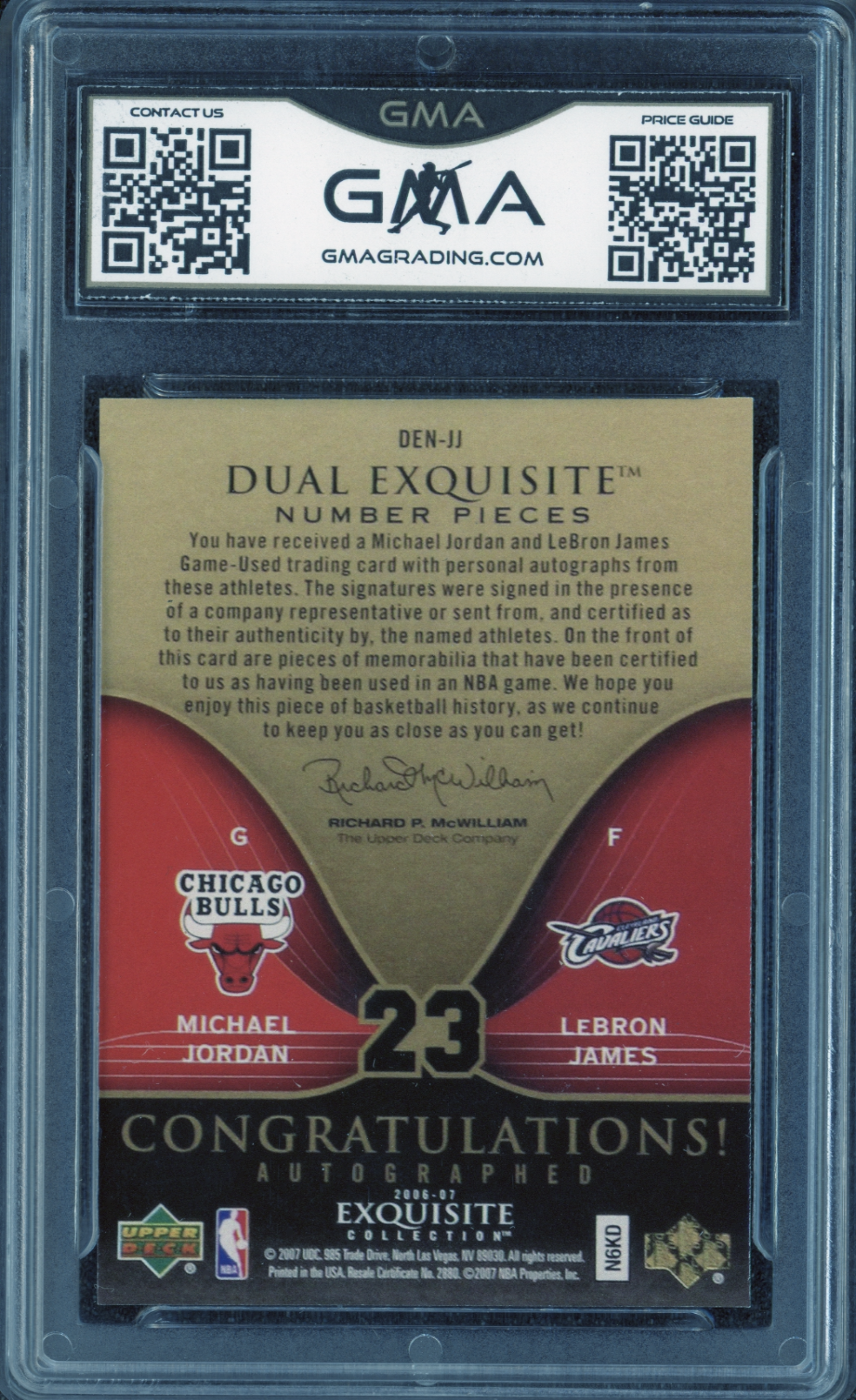 2006 Exquisite Collection Jordan:James #JJ Facsimile Reprint GMA 10_2.png