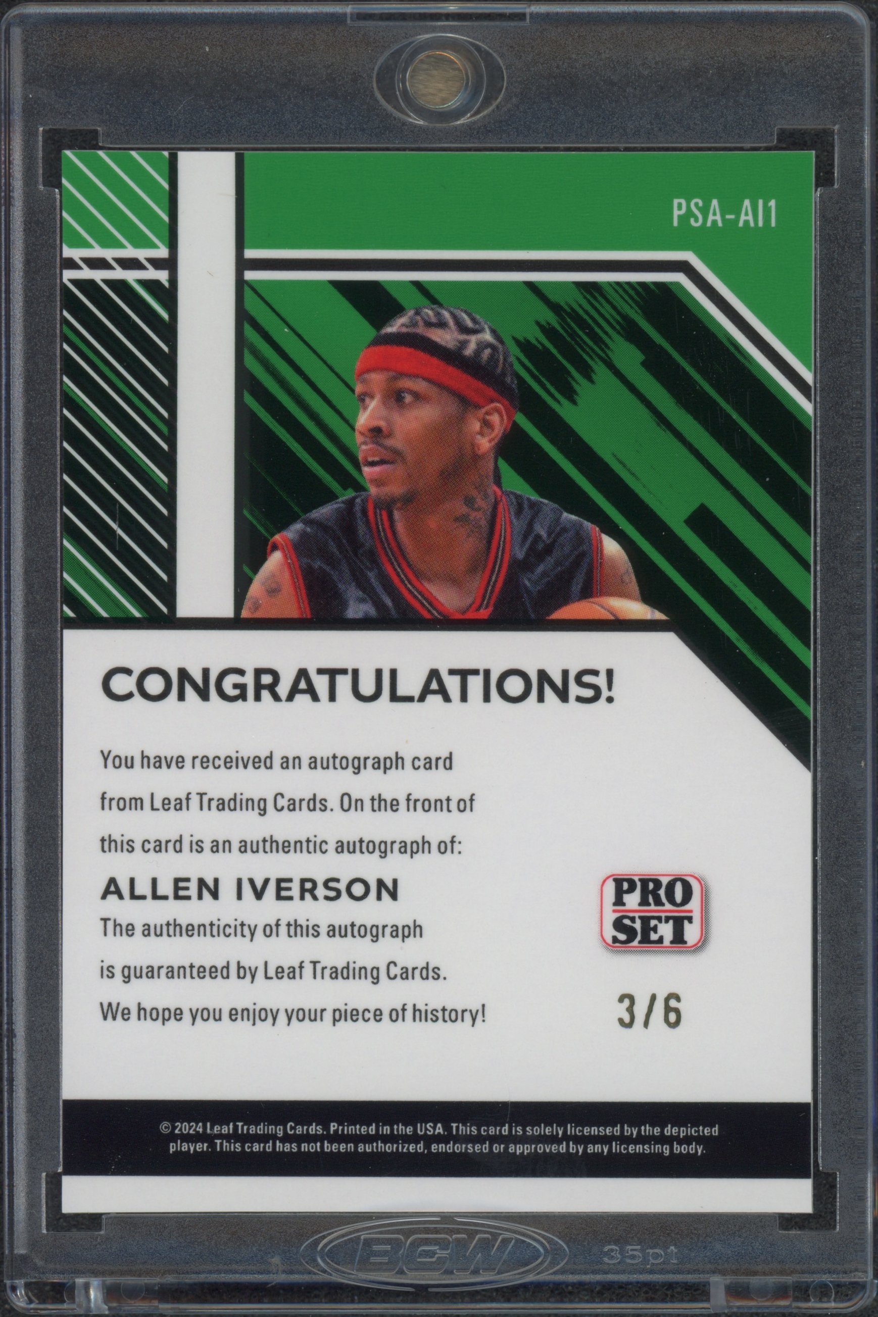 2024 Leaf Pro Set Allen Iverson Auto 3:6_2.jpeg