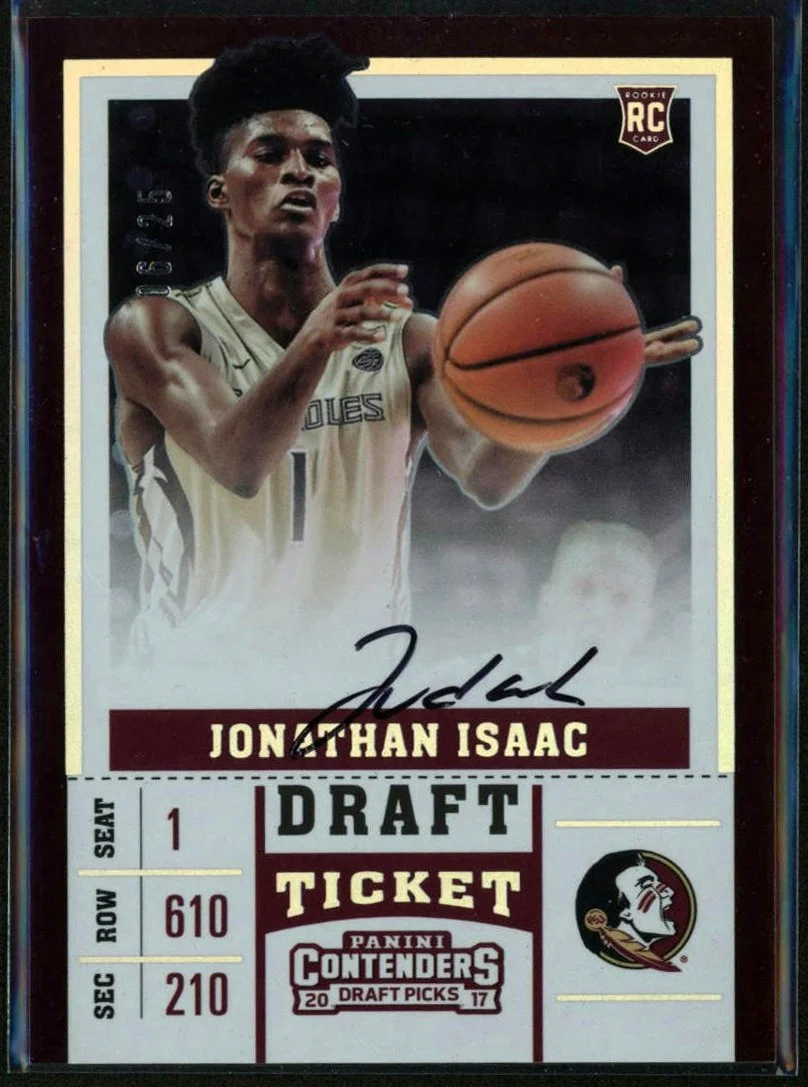 2017 Panini Contenders Draft Picks #59C Jonathan Isaac Draft Ticket Autograph 06/25