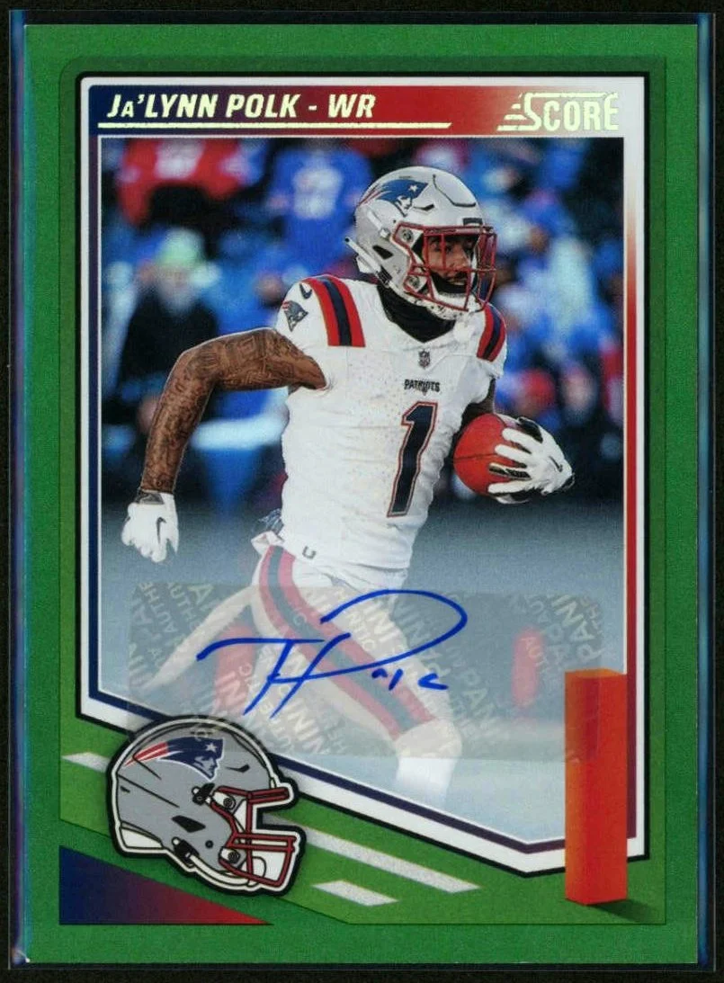 2025 Panini Score #3 Ja'Lynn Polk Signatures Auto Green