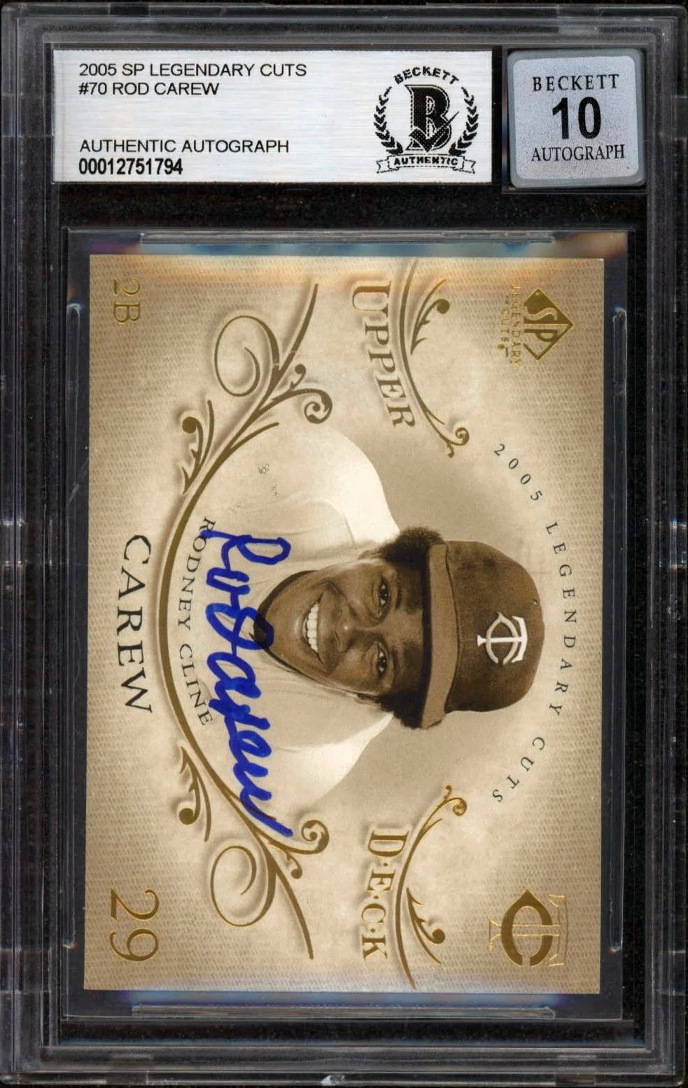 2005 SP Legendary Cuts #70 Rod Carew BAS 10