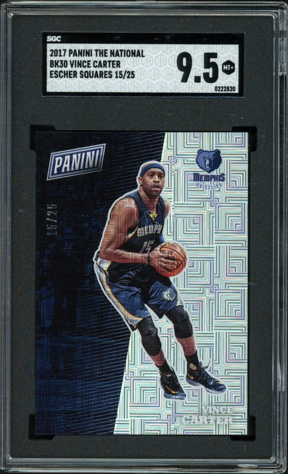 2017 Panini National Convention Escher Squares #BK30 Vince Carter 15/25 SGC 9.5