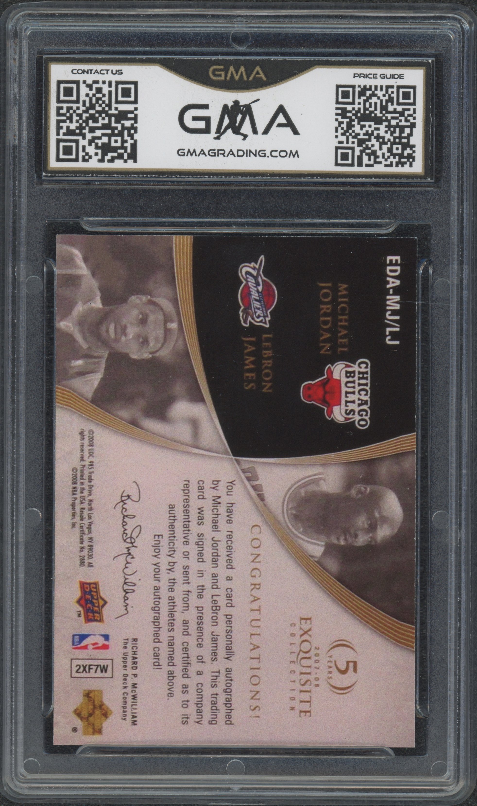2007 Exquisite Collection Michael Jordan : LeBron James #MJLJ Facsimile Reprint GMA 10_2.jpeg