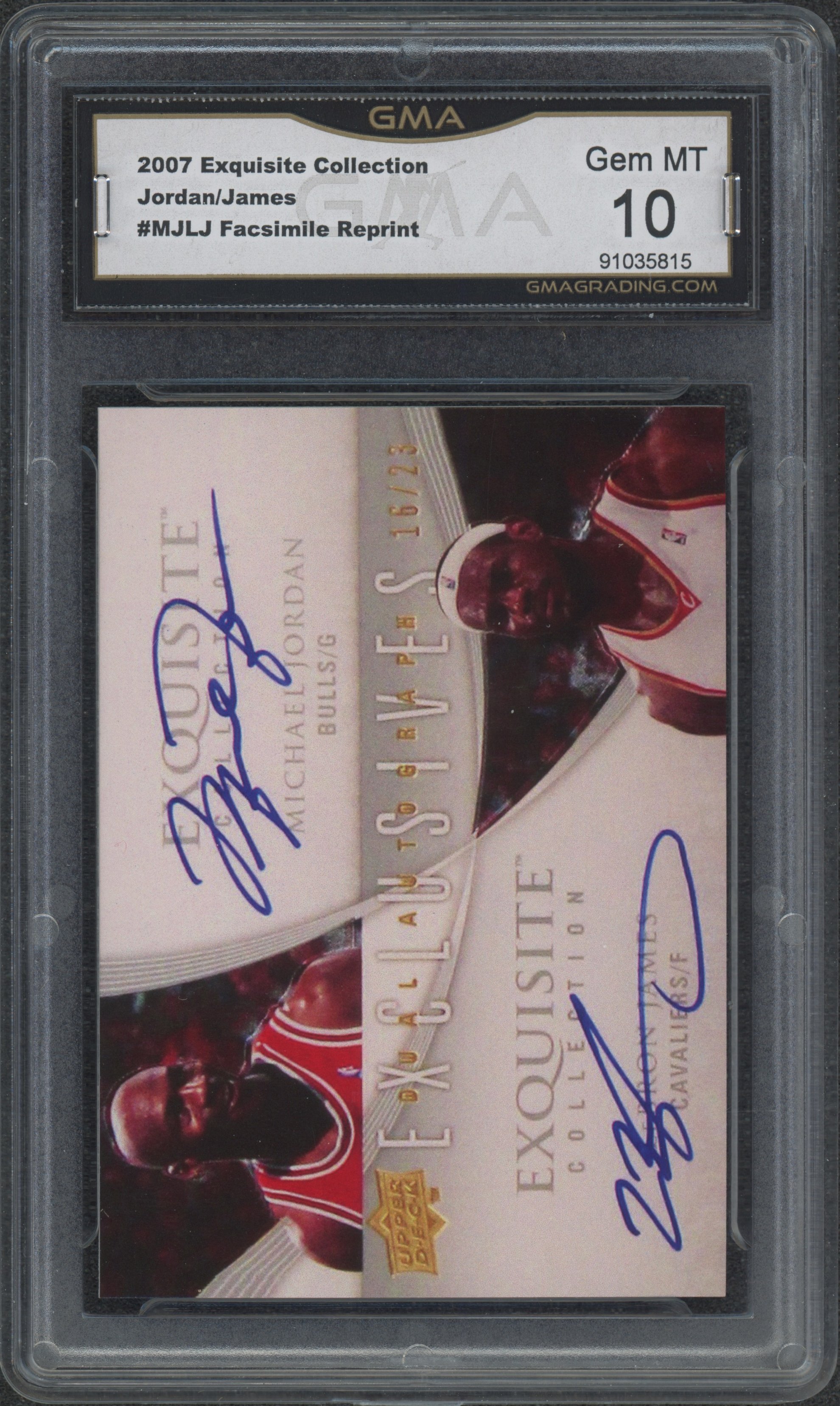 2007 Exquisite Collection Michael Jordan : LeBron James #MJLJ Facsimile Reprint GMA 10_1.jpeg