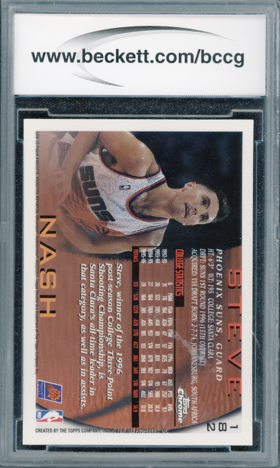 1996-97 Topps Chrome #182 Steve Nash RC BCCG 10_2.png
