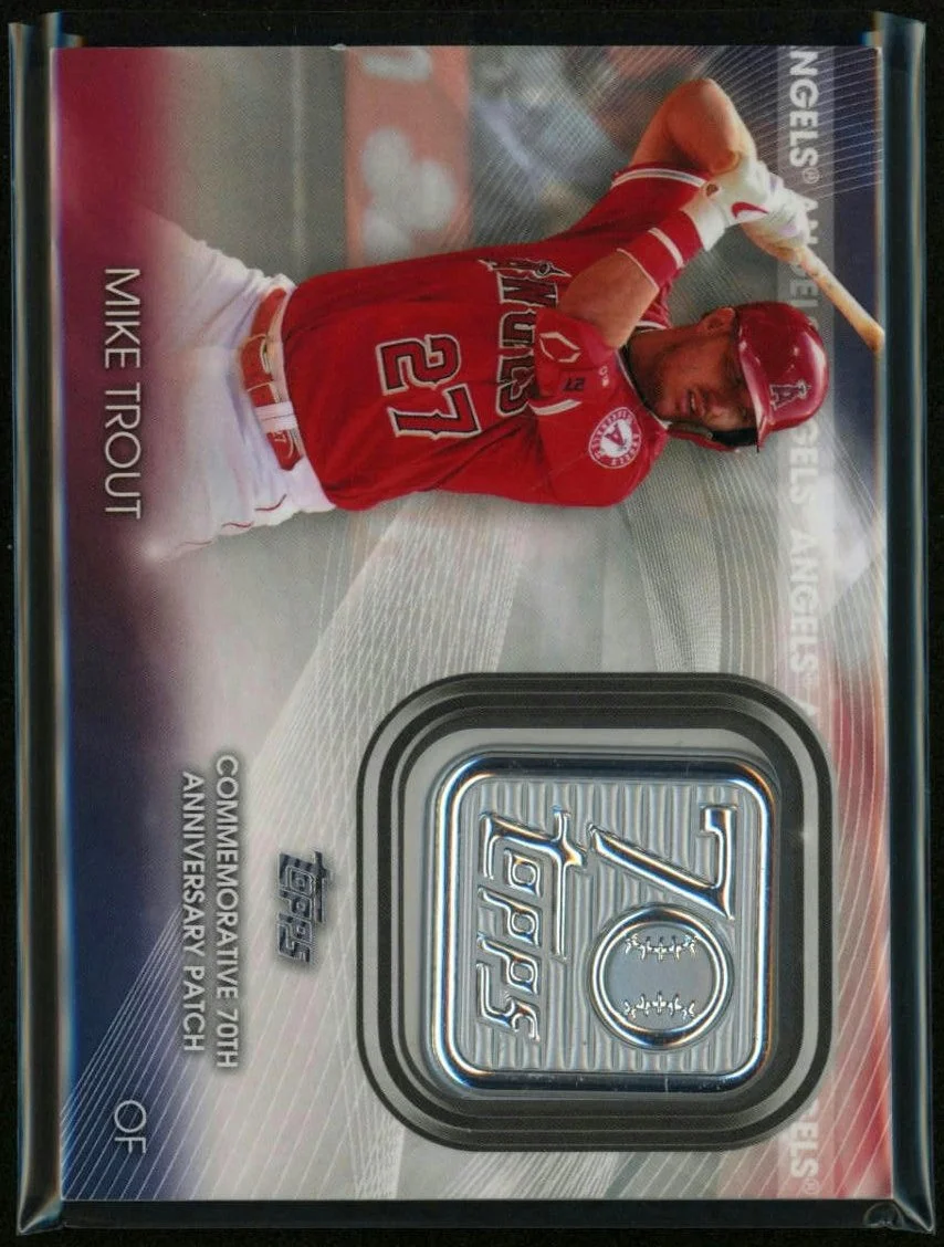 2021 Topps 70th Anniversary Manufactured Logo Patches #70LP-MT Mike Trout
