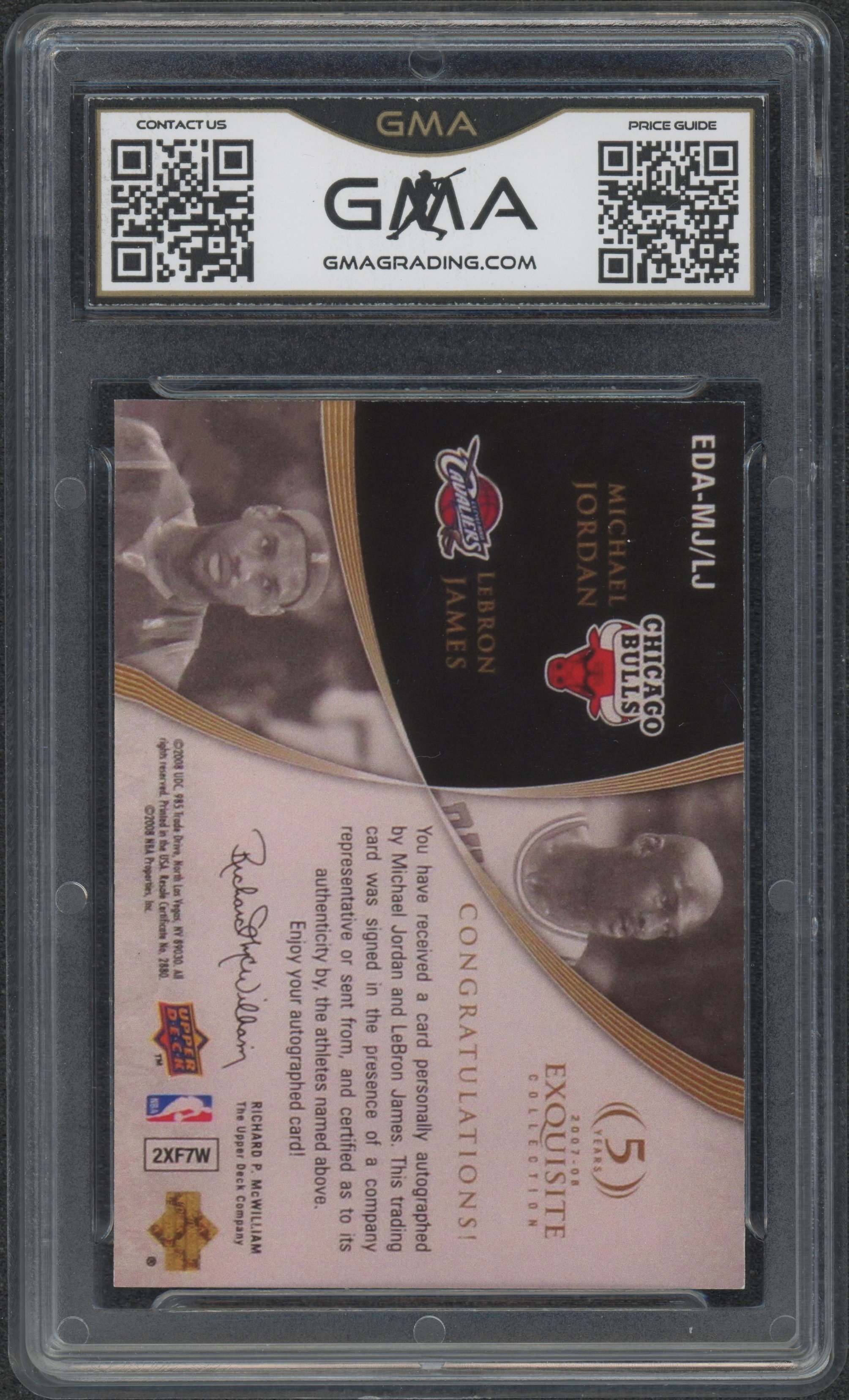 2007 Exquisite Collection Michael Jordan : LeBron James #MJLJ Facsimile Reprint GMA 10_2.jpeg