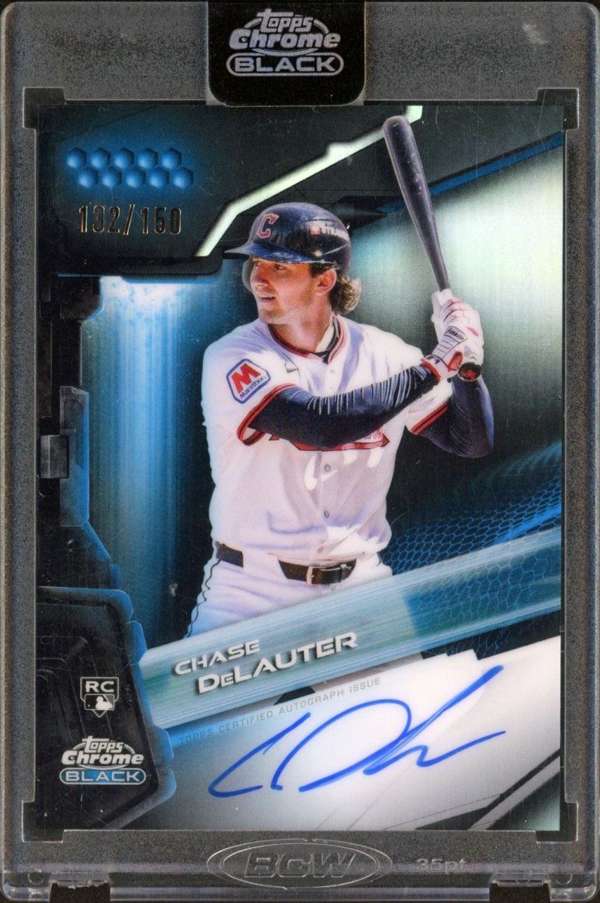 2026 Topps Chrome Black #CBA-CDE Chase DeLauter RC 132/150