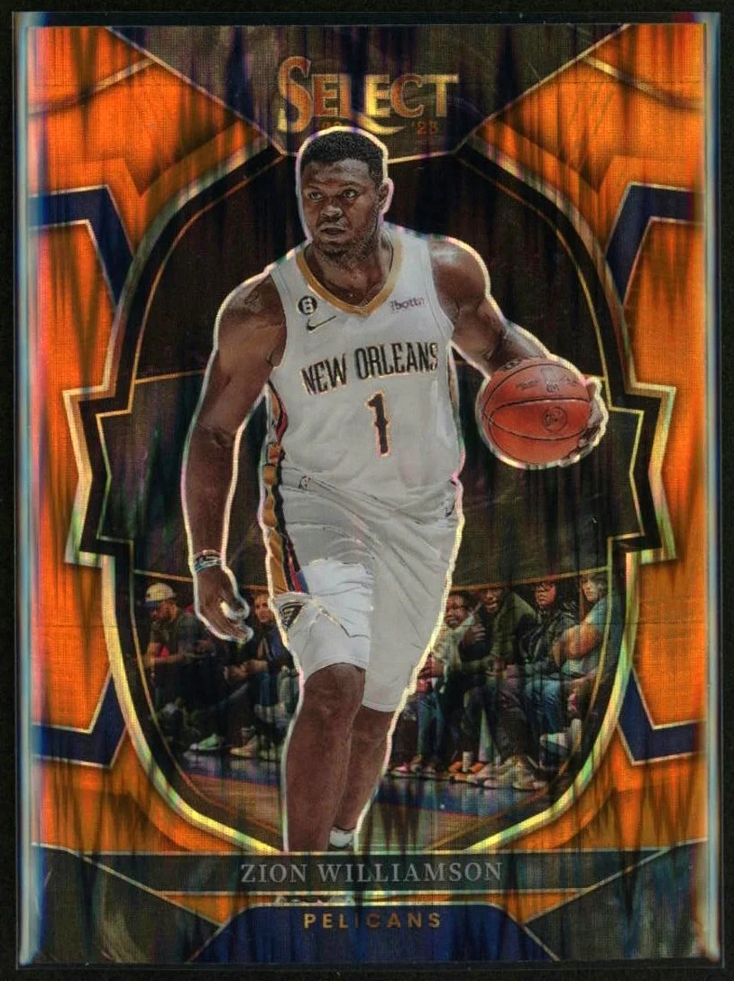 2022-23 Panini Select Concourse #24 Zion Williamson Orange Flash Prizm