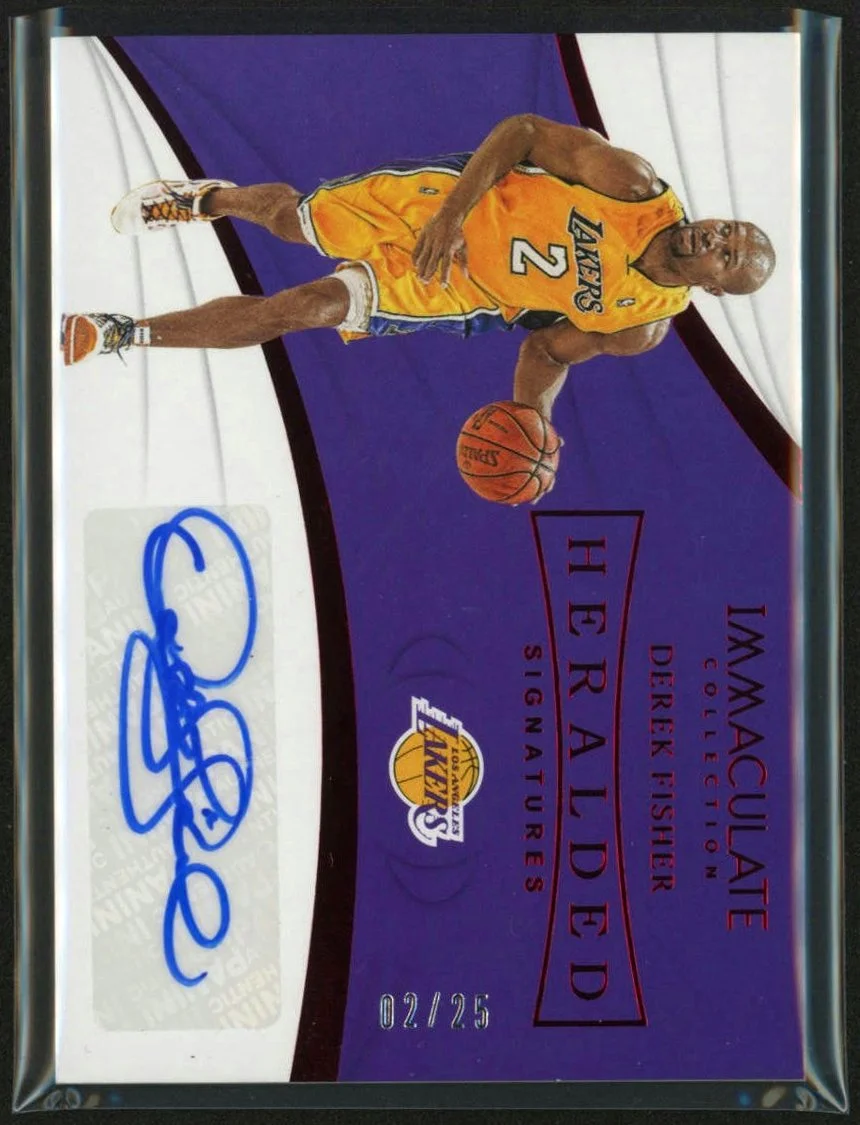 2018-19 Immaculate Collection Heralded Signatures Red #6 Derek Fisher 02/25