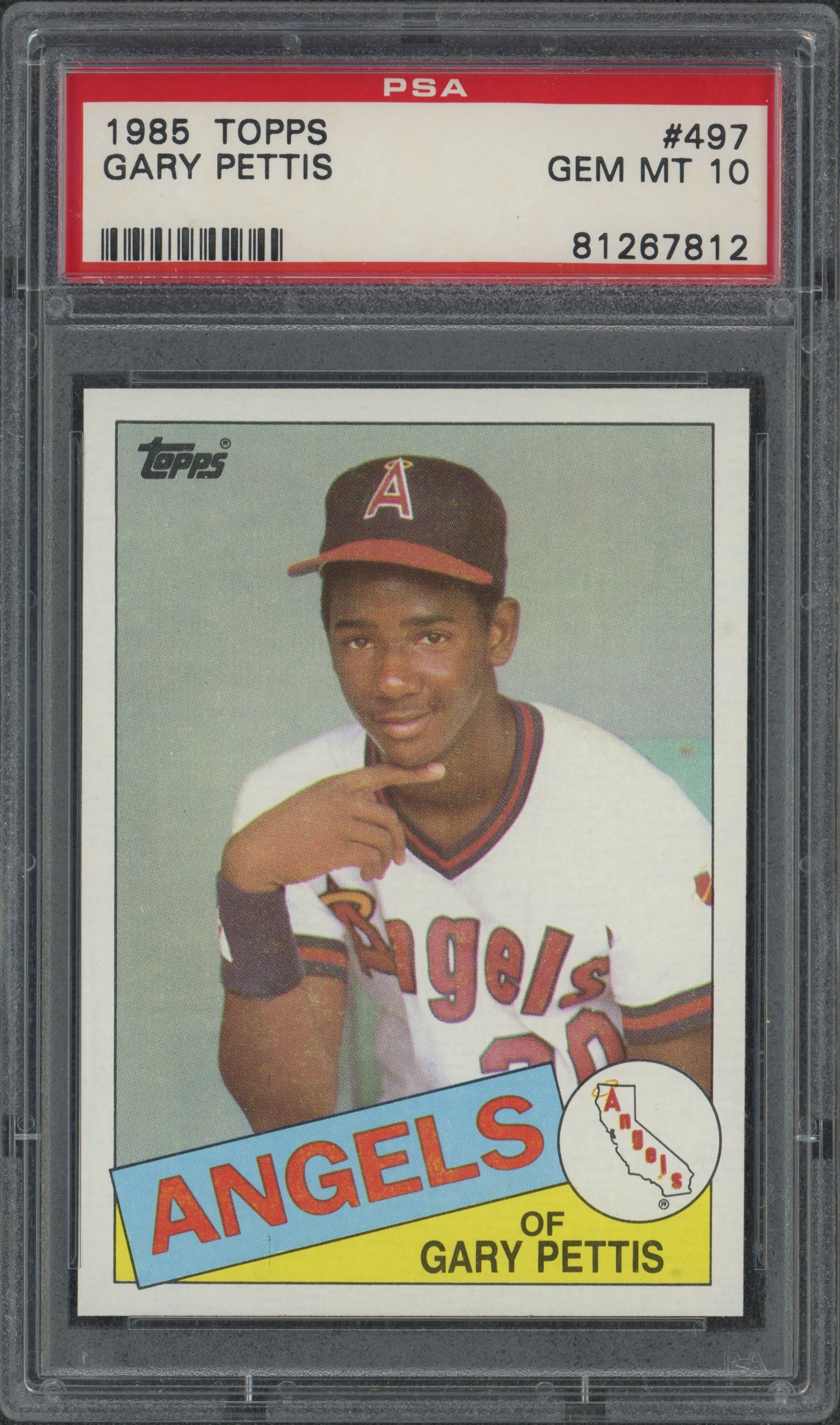 1985 Topps #497 Gary Pettis PSA 10