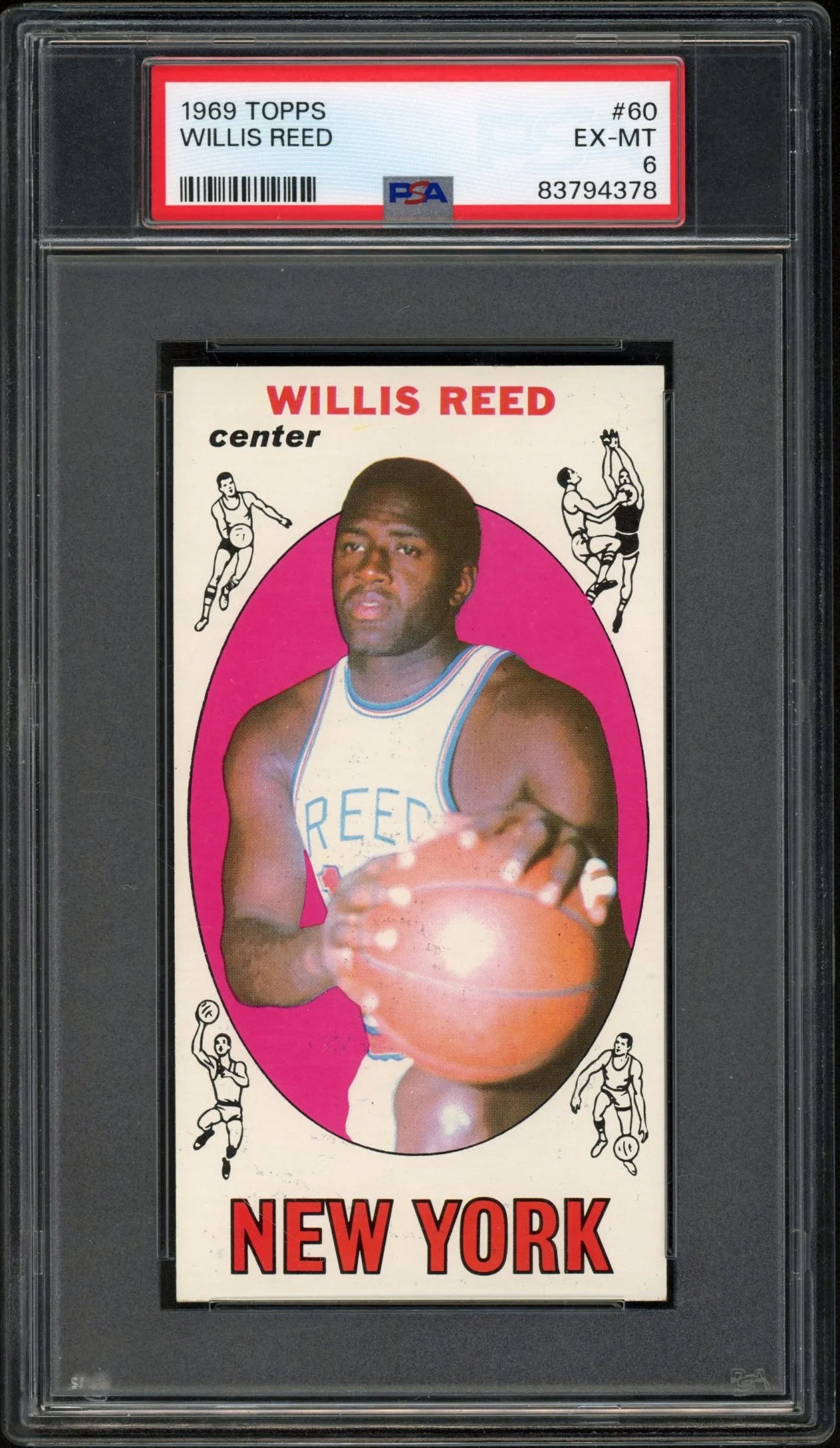 1969 Topps #60 Willis Reed RC PSA 6