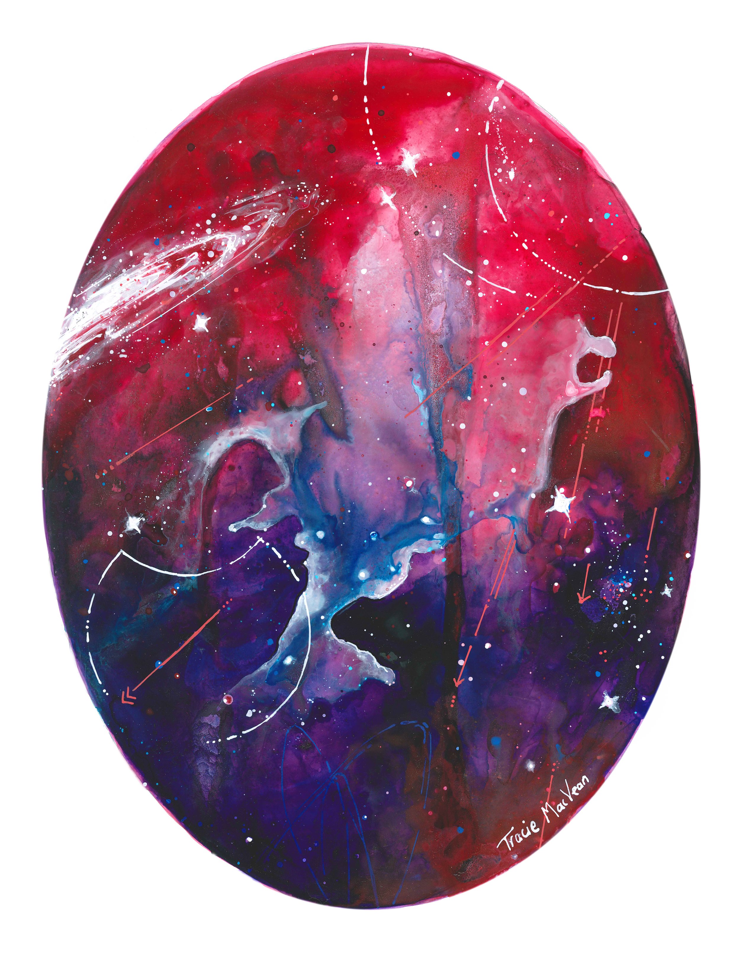 "Inspired by the Universe" Acrylic ink on yupo paper, 32cm x 24cm