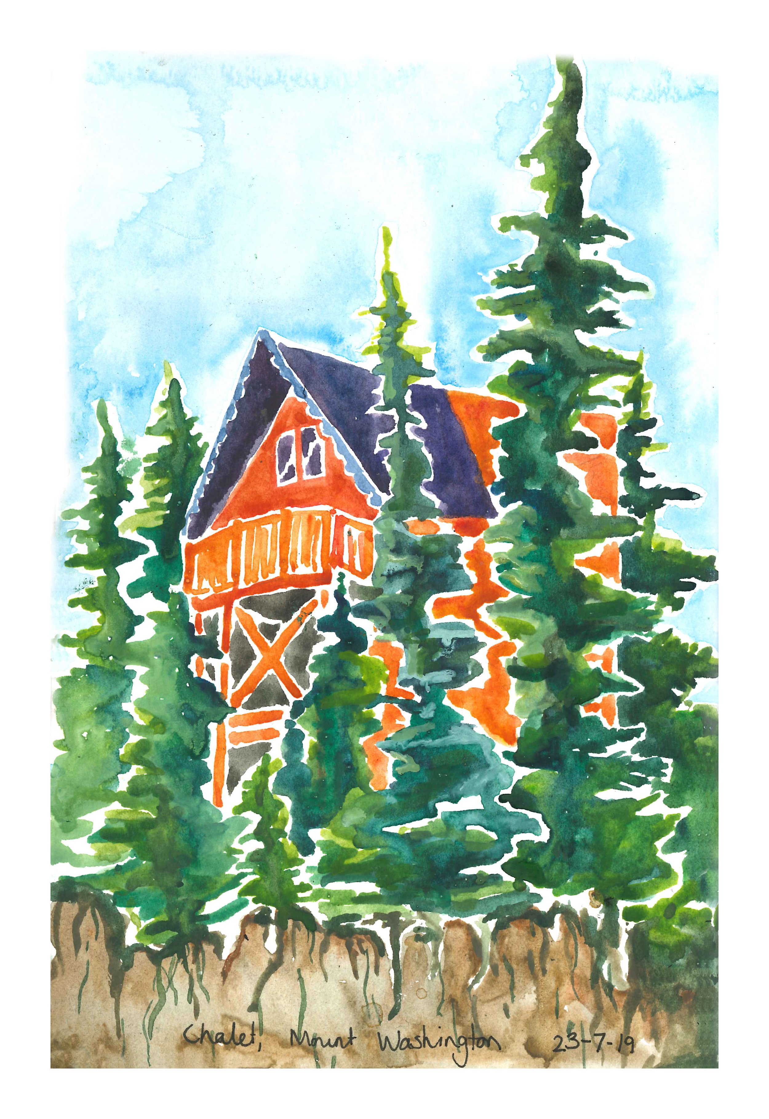 "Chalet" Watercolour on paper, 15cm x 21 cm