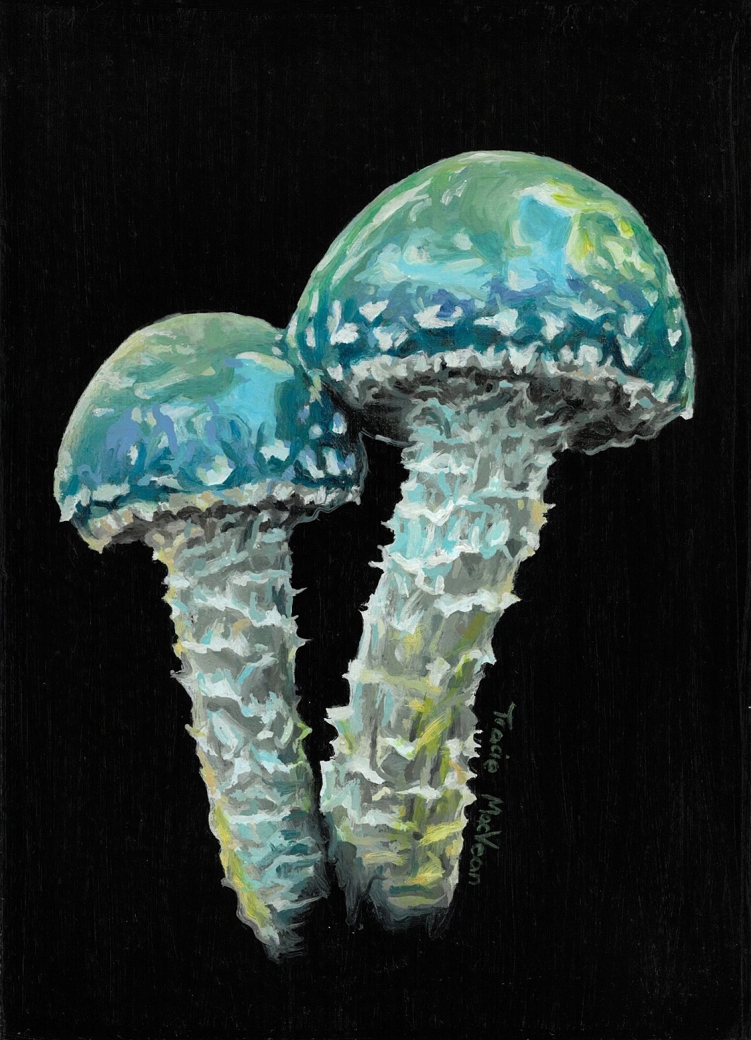 "Stropharia Aeruginosa" Oil on panel, 13cm x 19cm