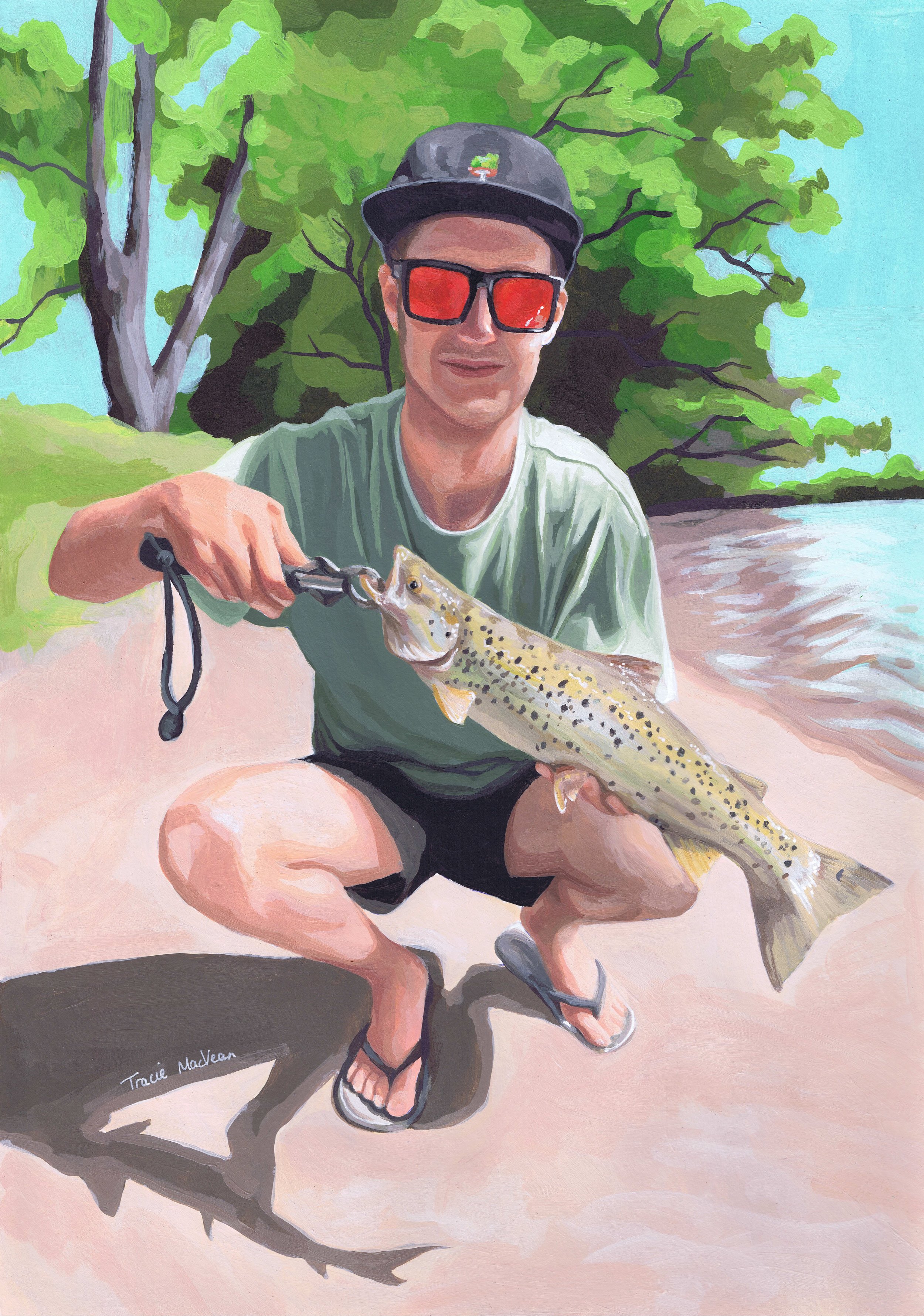 "Josh" Acrylic on paper, 30cm x 42cm